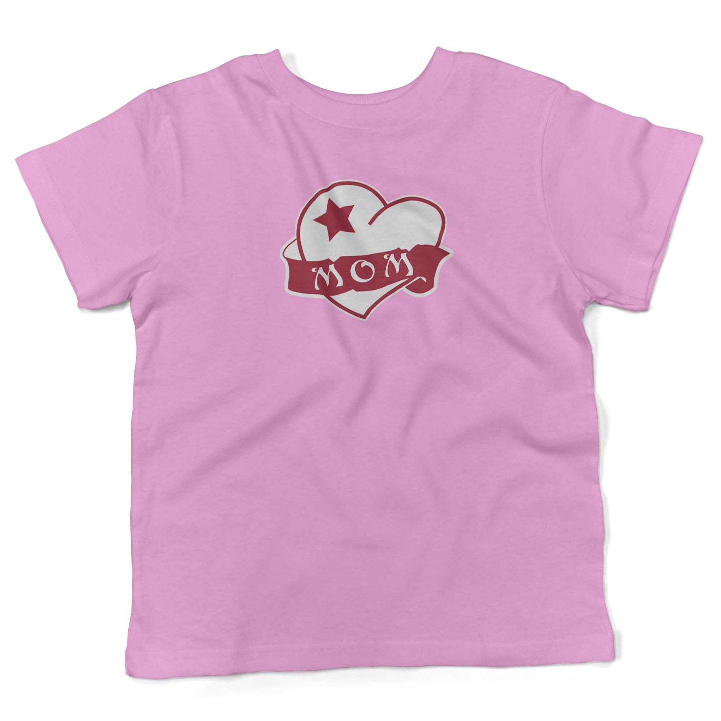 Mom Tattoo Heart Toddler Shirt-Organic Pink-2T