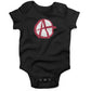 Anarchy Symbol Infant Bodysuit or Raglan Tee-Organic Black-3-6 months