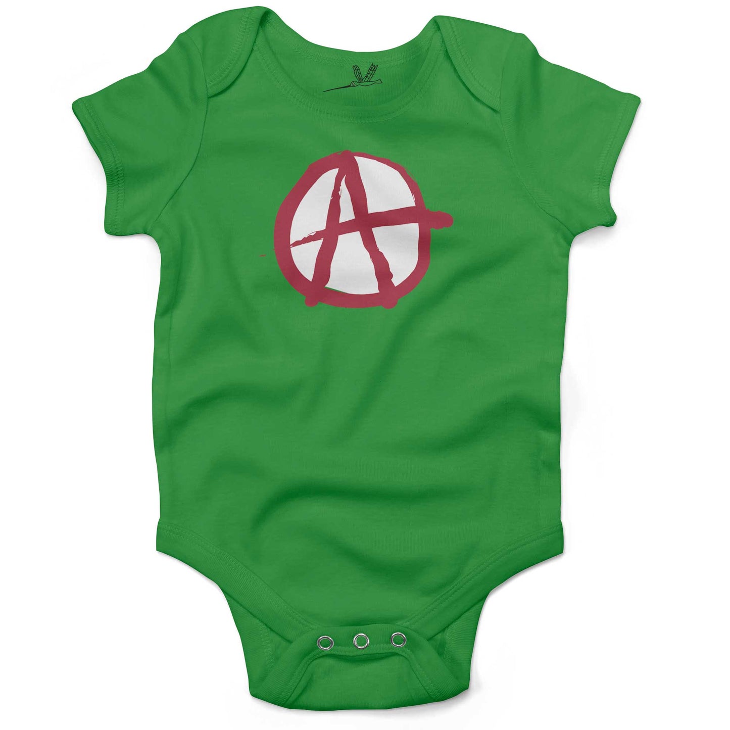 Anarchy Symbol Infant Bodysuit or Raglan Tee-Grass Green-3-6 months