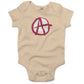 Anarchy Symbol Infant Bodysuit or Raglan Tee-Organic Natural-3-6 months