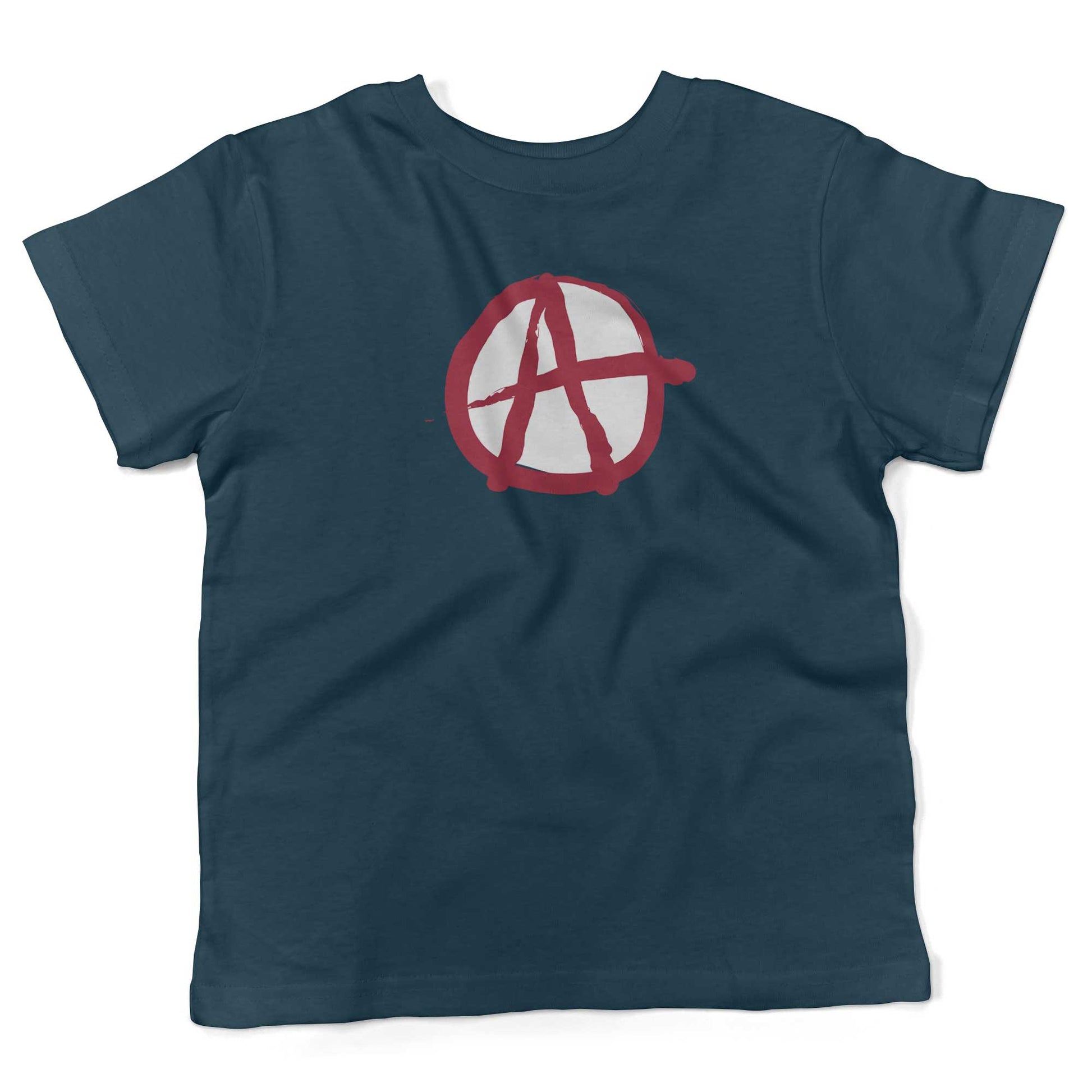 Anarchy Symbol Toddler Shirt-Organic Pacific Blue-2T