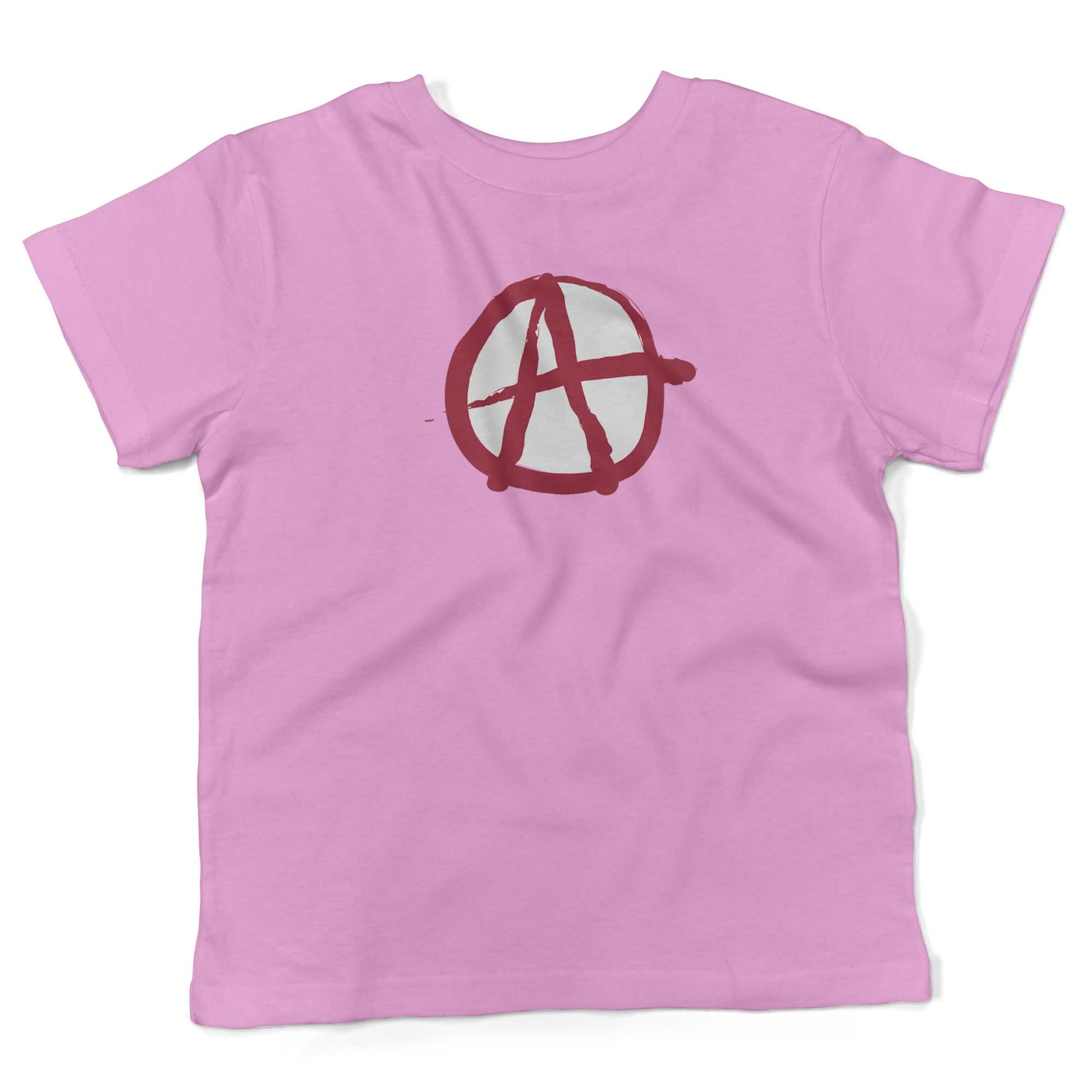 Anarchy Symbol Toddler Shirt-Organic Pink-2T