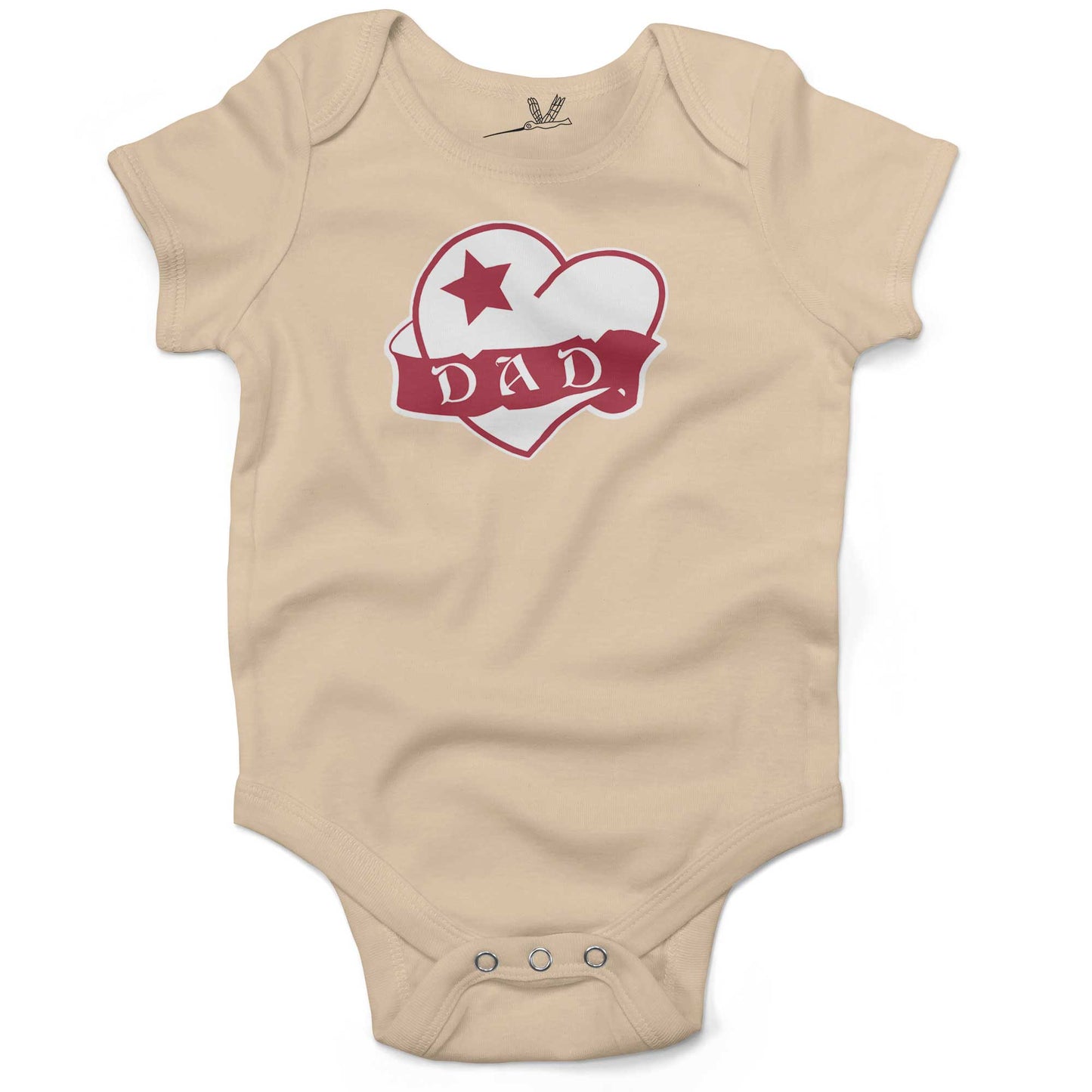 Dad Tattoo Heart Infant Bodysuit or Raglan Tee-Organic Natural-3-6 months