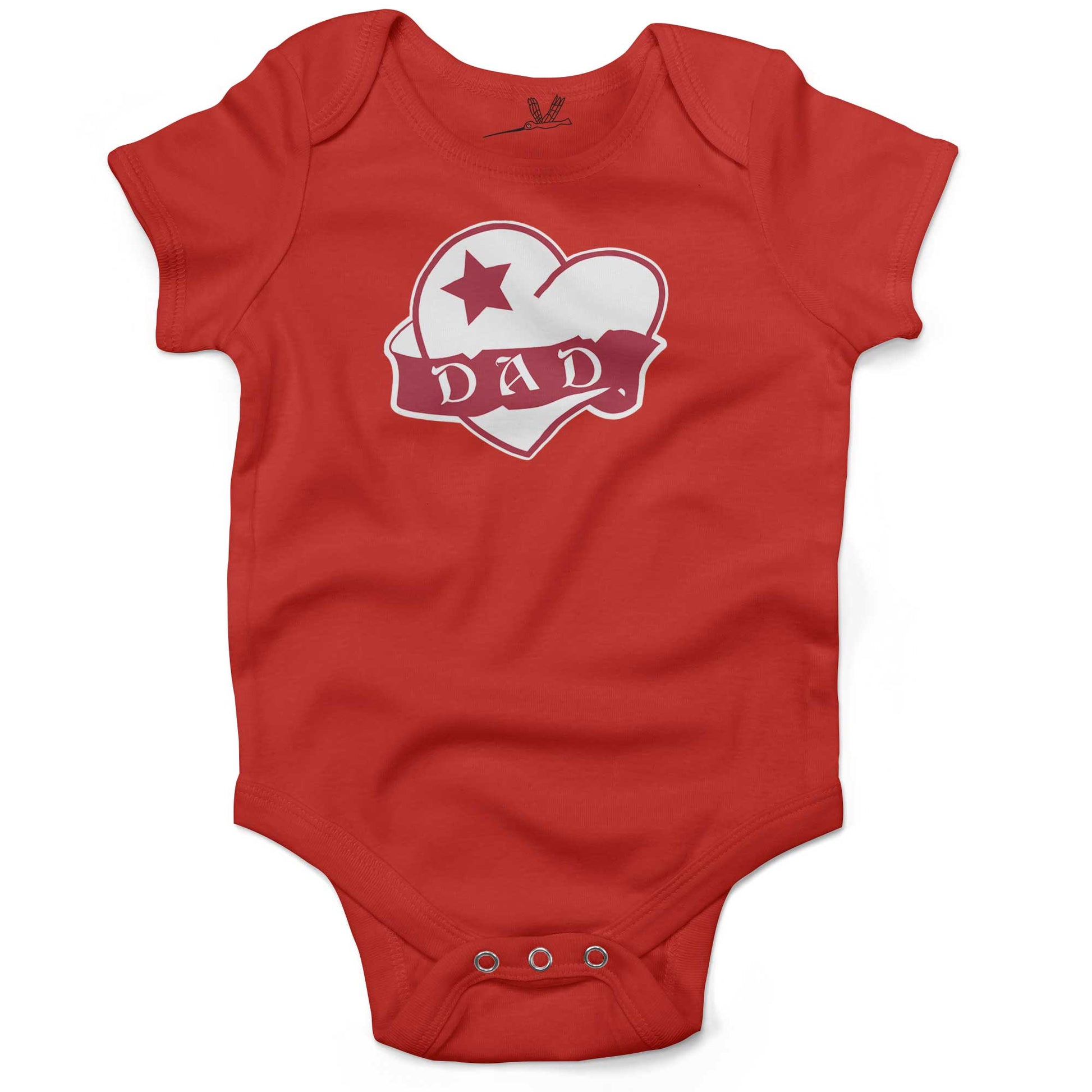 Dad Tattoo Heart Infant Bodysuit or Raglan Tee-