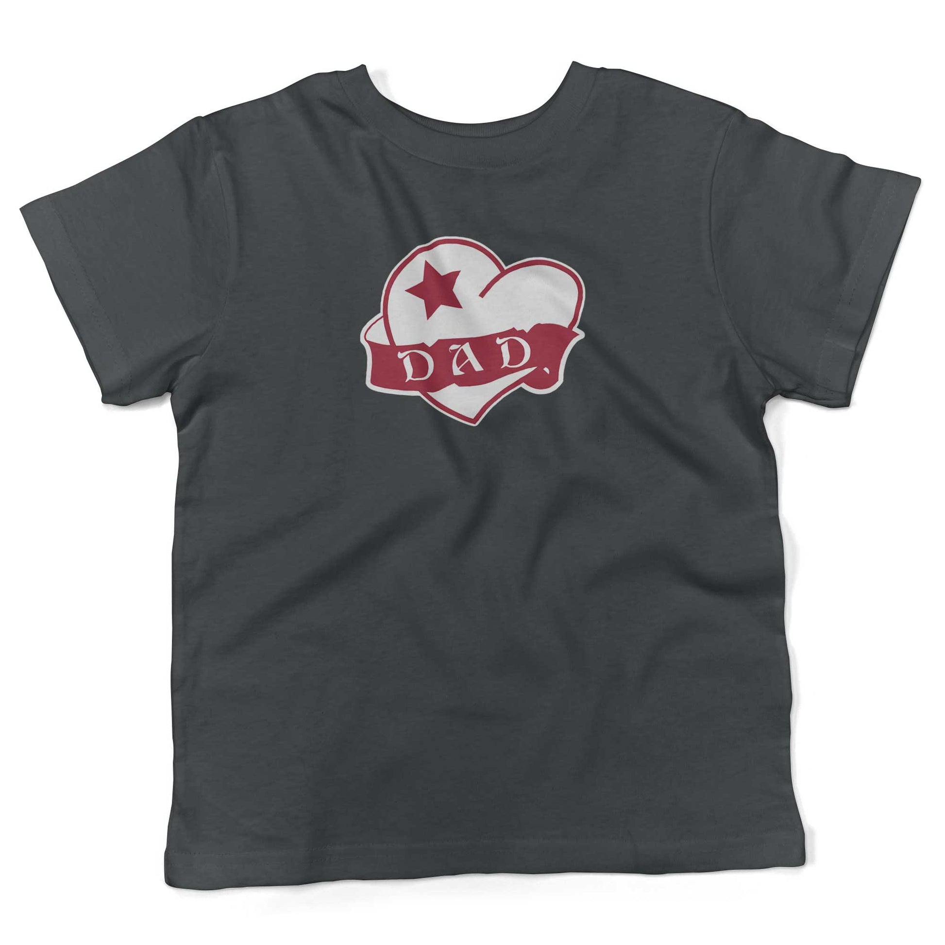 Dad Tattoo Heart Toddler Shirt-Asphalt-2T