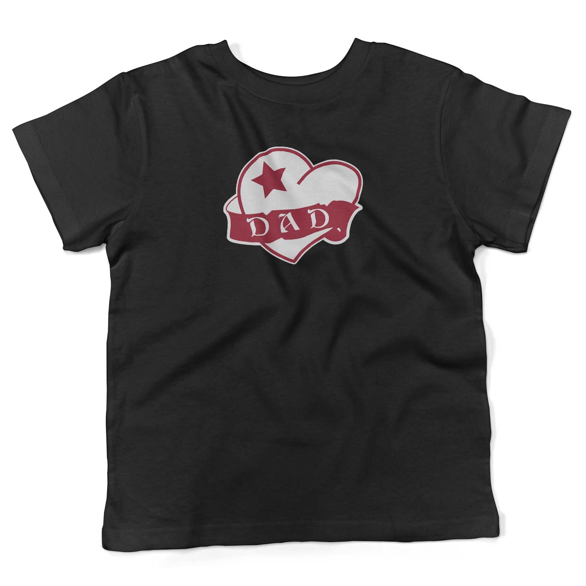 Dad Tattoo Heart Toddler Shirt-Organic Black-2T