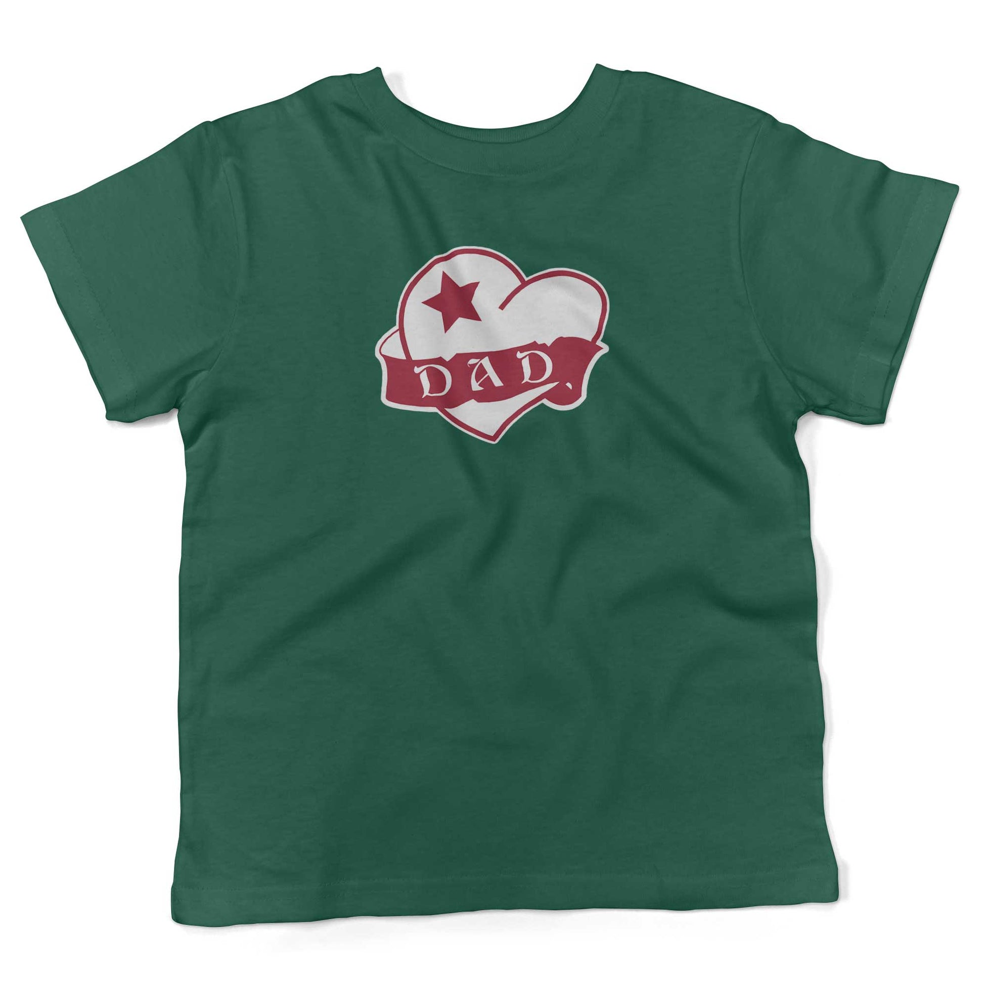 Dad Tattoo Heart Toddler Shirt-Kelly Green-2T