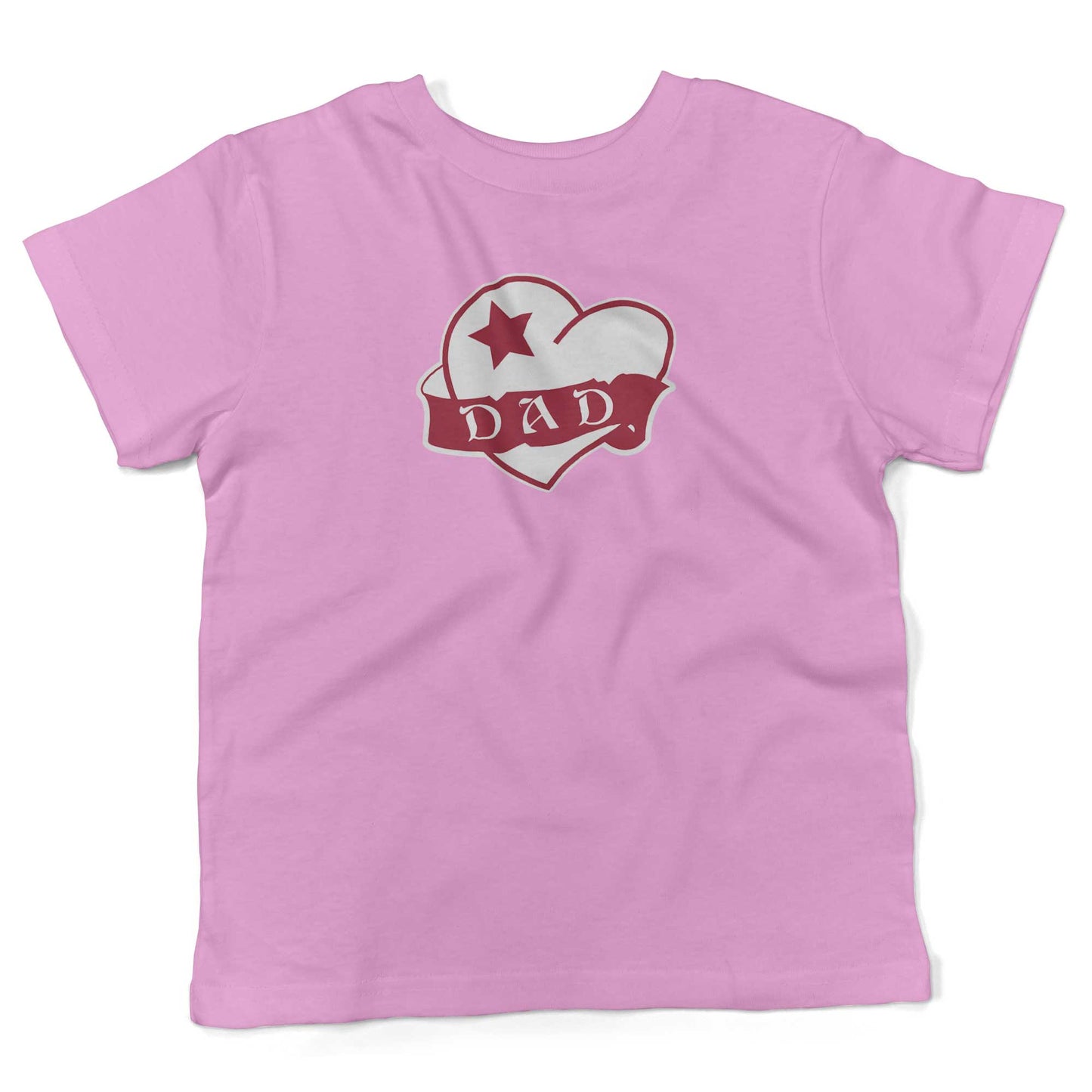 Dad Tattoo Heart Toddler Shirt-Organic Pink-2T