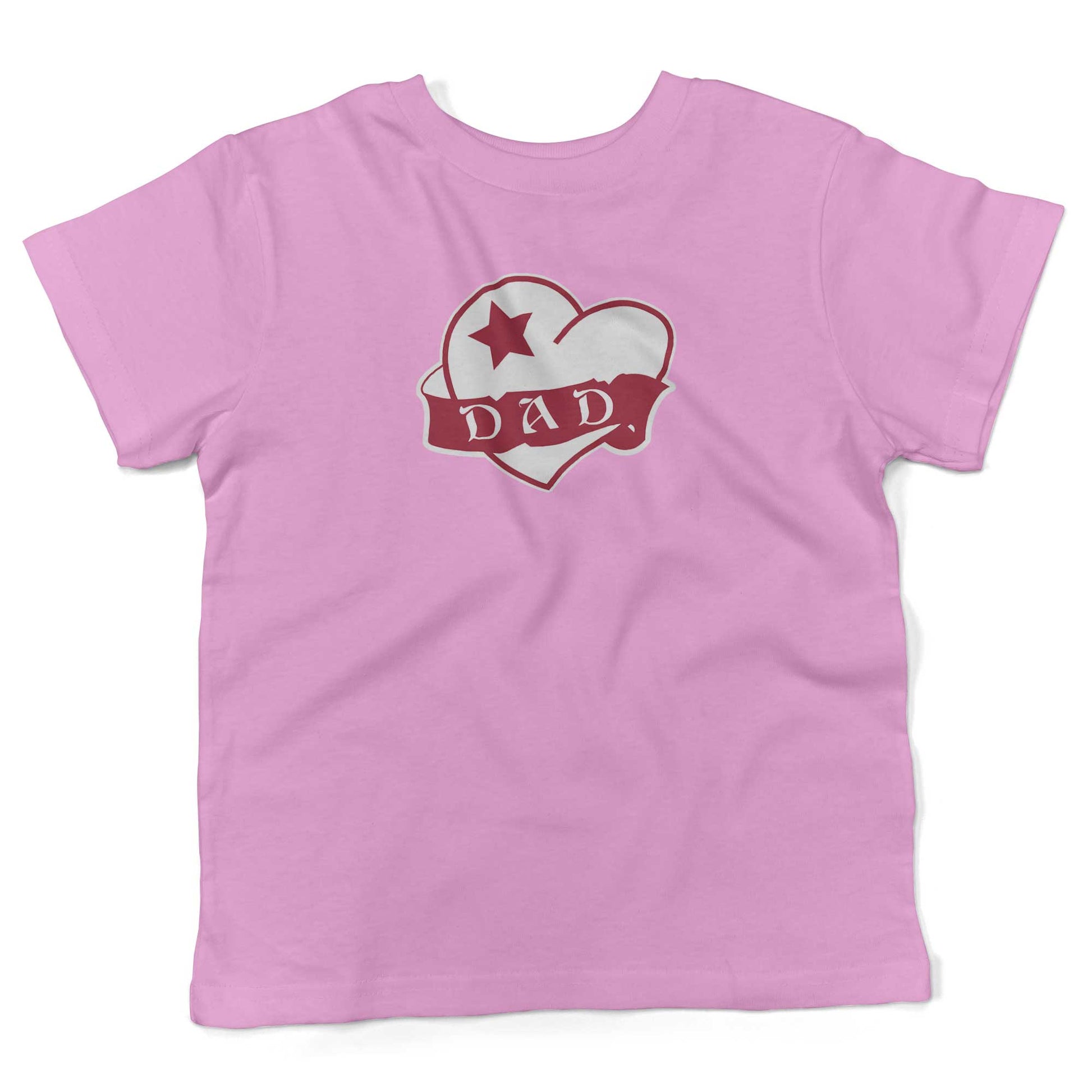 Dad Tattoo Heart Toddler Shirt-Organic Pink-2T