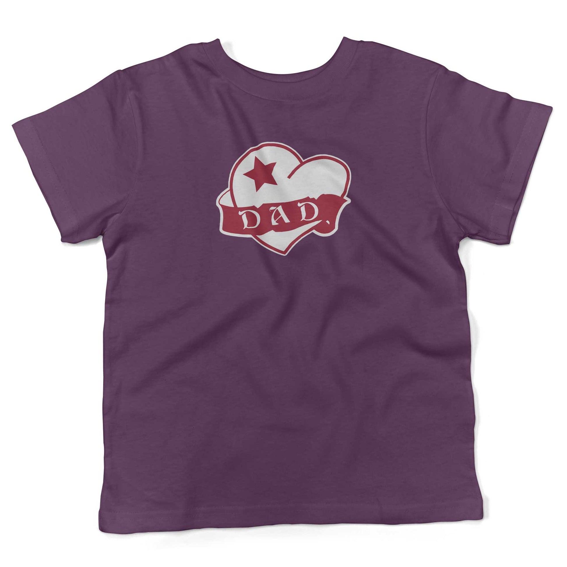 Dad Tattoo Heart Toddler Shirt-Organic Purple-2T