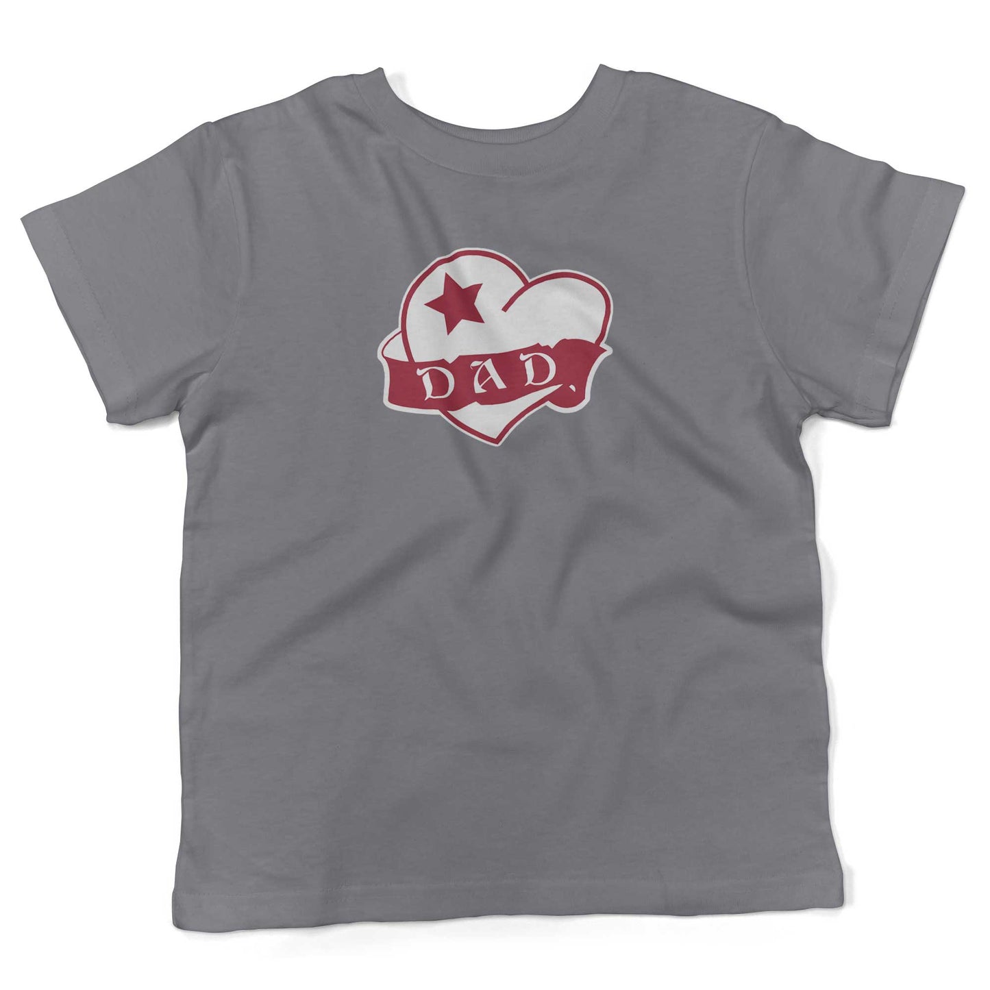 Dad Tattoo Heart Toddler Shirt-Slate-2T
