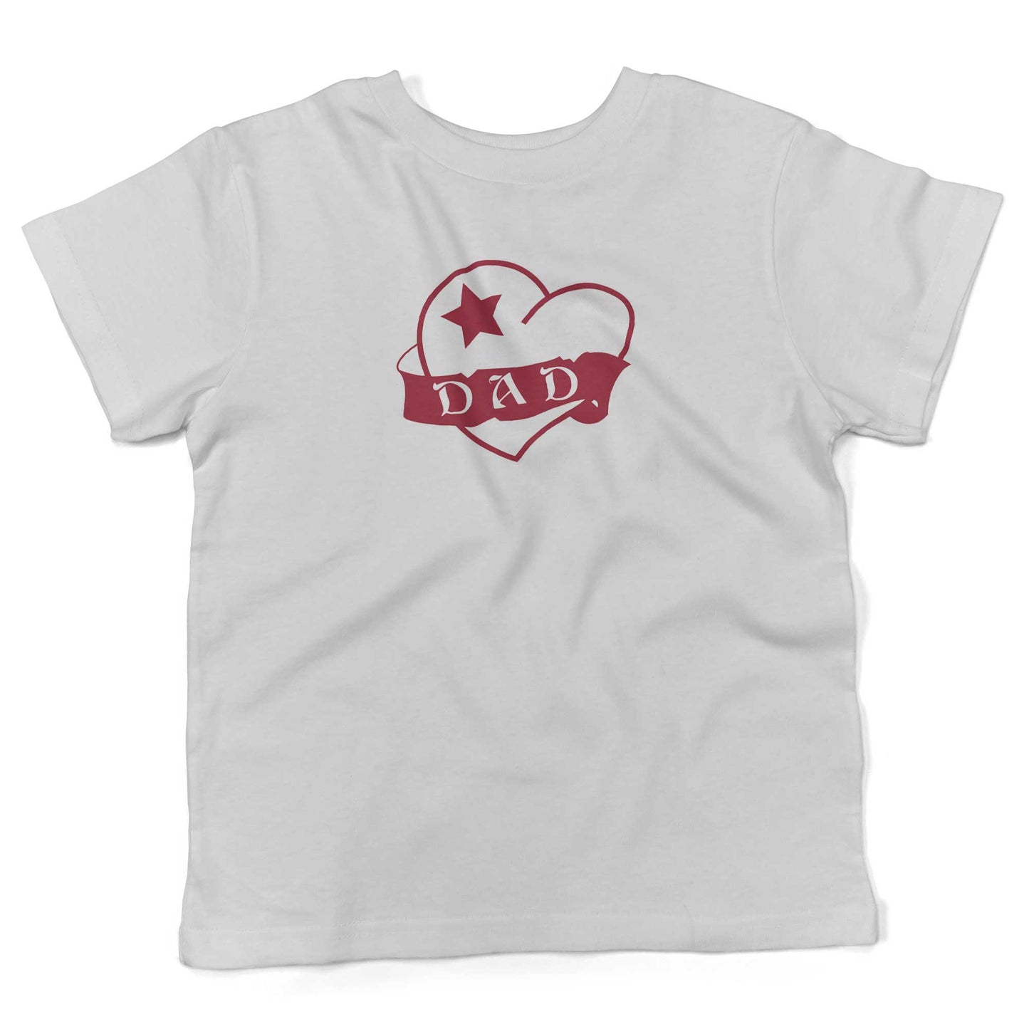 Dad Tattoo Heart Toddler Shirt-White-2T