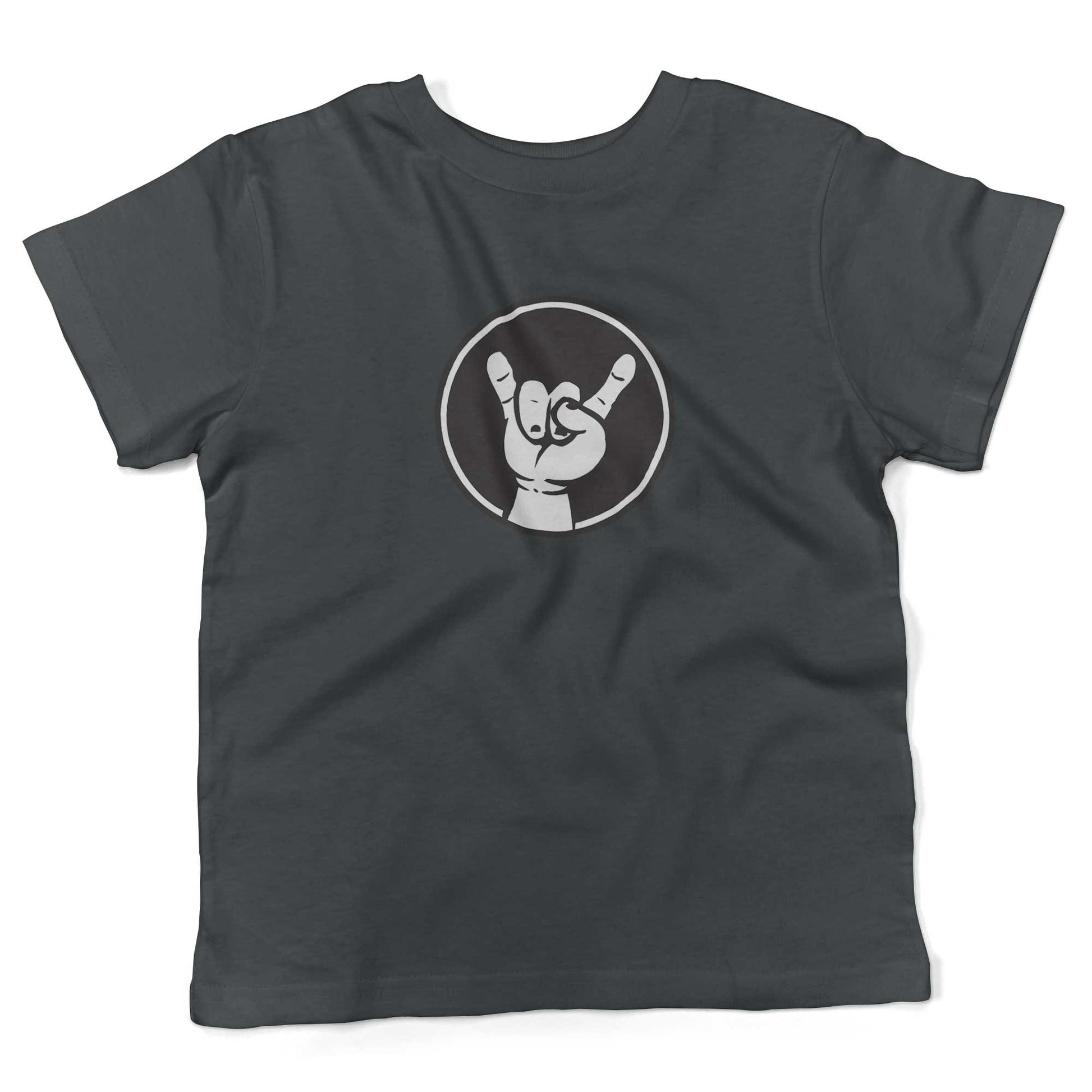 Rock Hand Symbol Toddler Shirt-Asphalt-2T