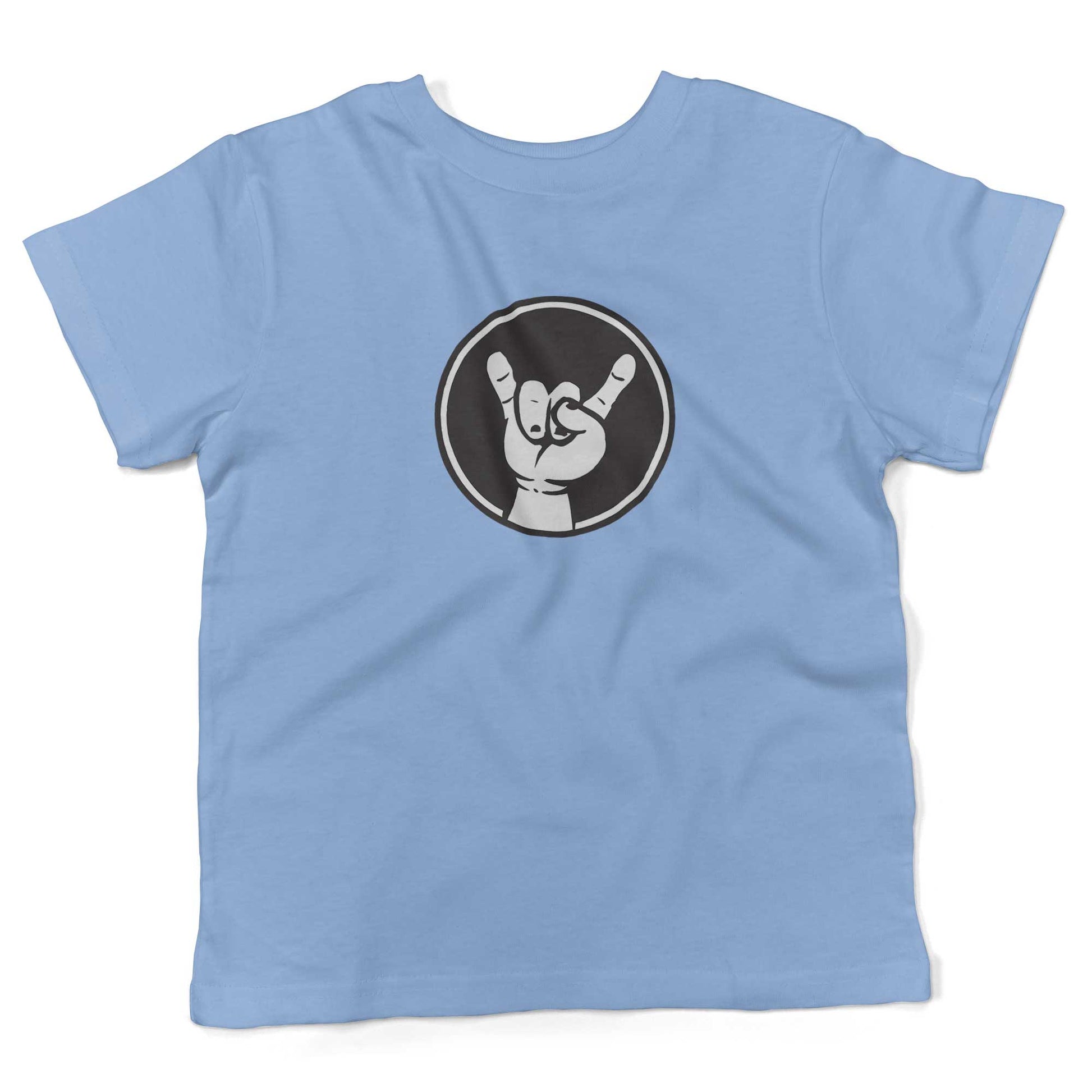 Rock Hand Symbol Toddler Shirt-Organic Baby Blue-2T
