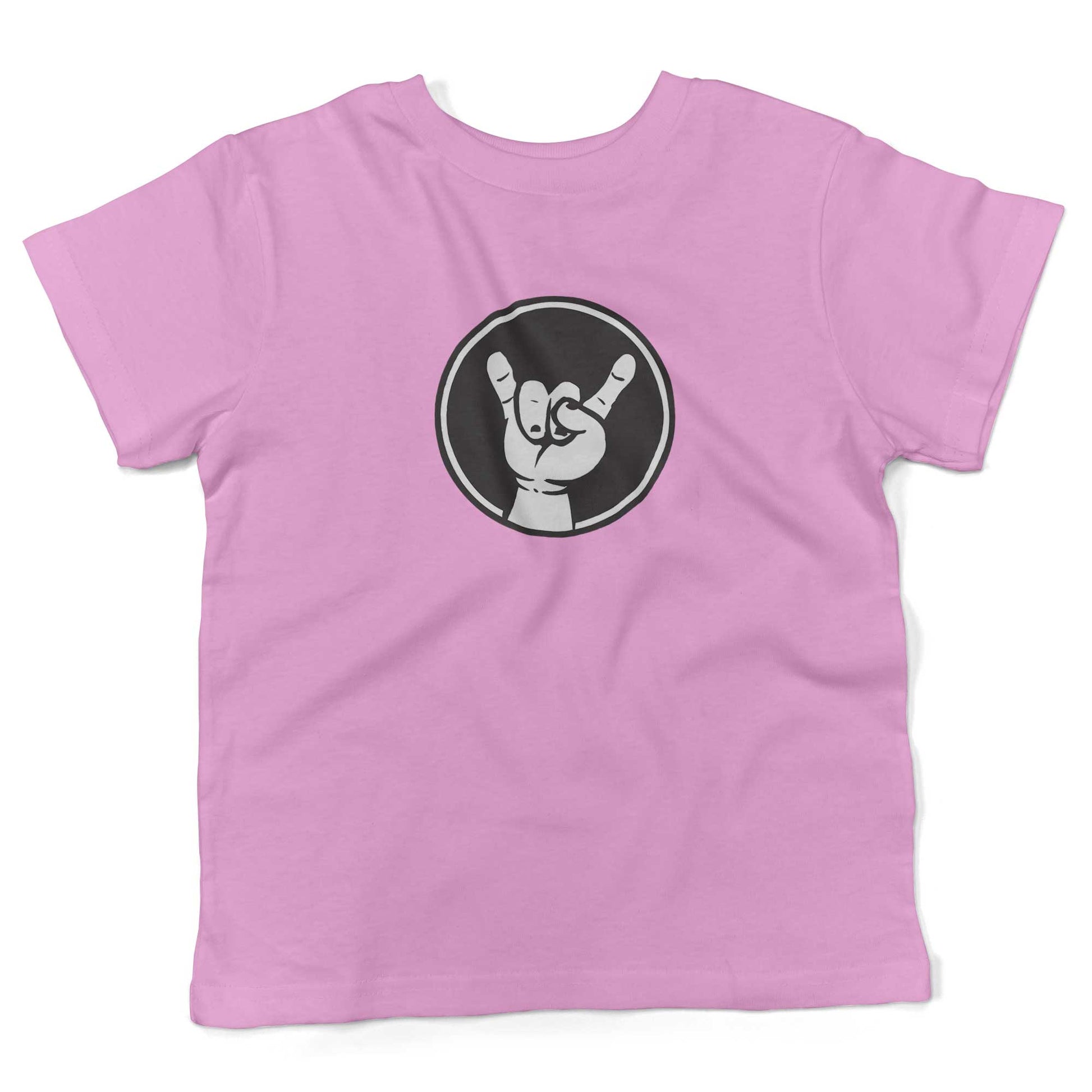 Rock Hand Symbol Toddler Shirt-Organic Pink-2T