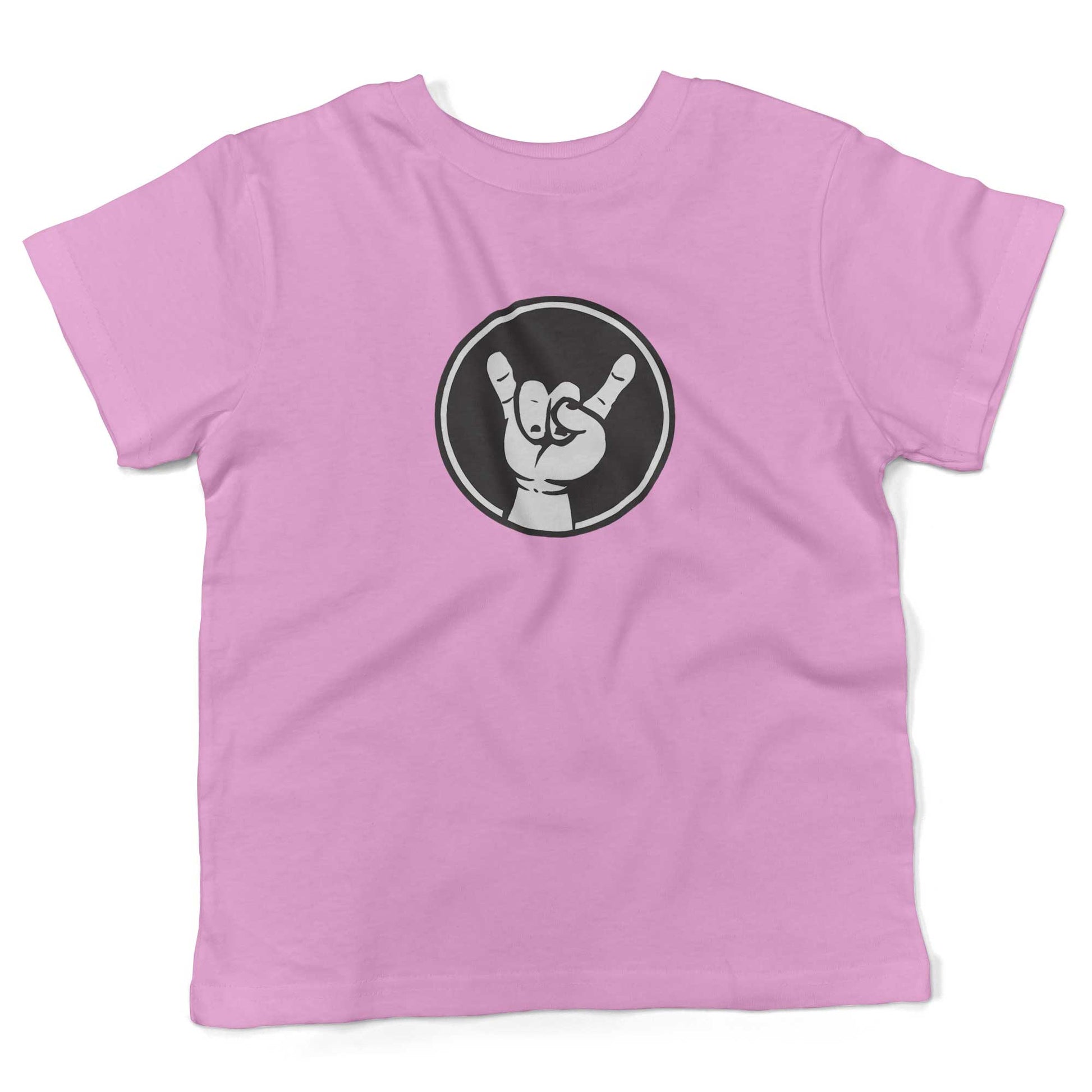 Rock Hand Symbol Toddler Shirt-Organic Pink-2T