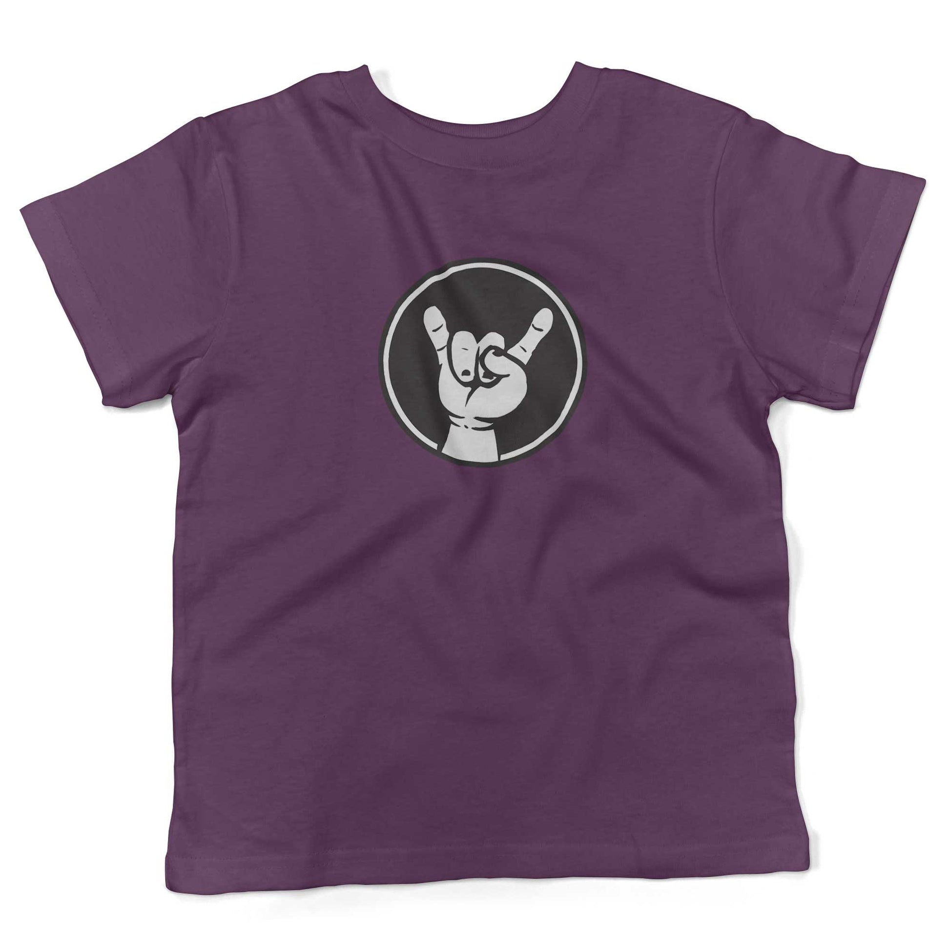 Rock Hand Symbol Toddler Shirt-Organic Purple-2T