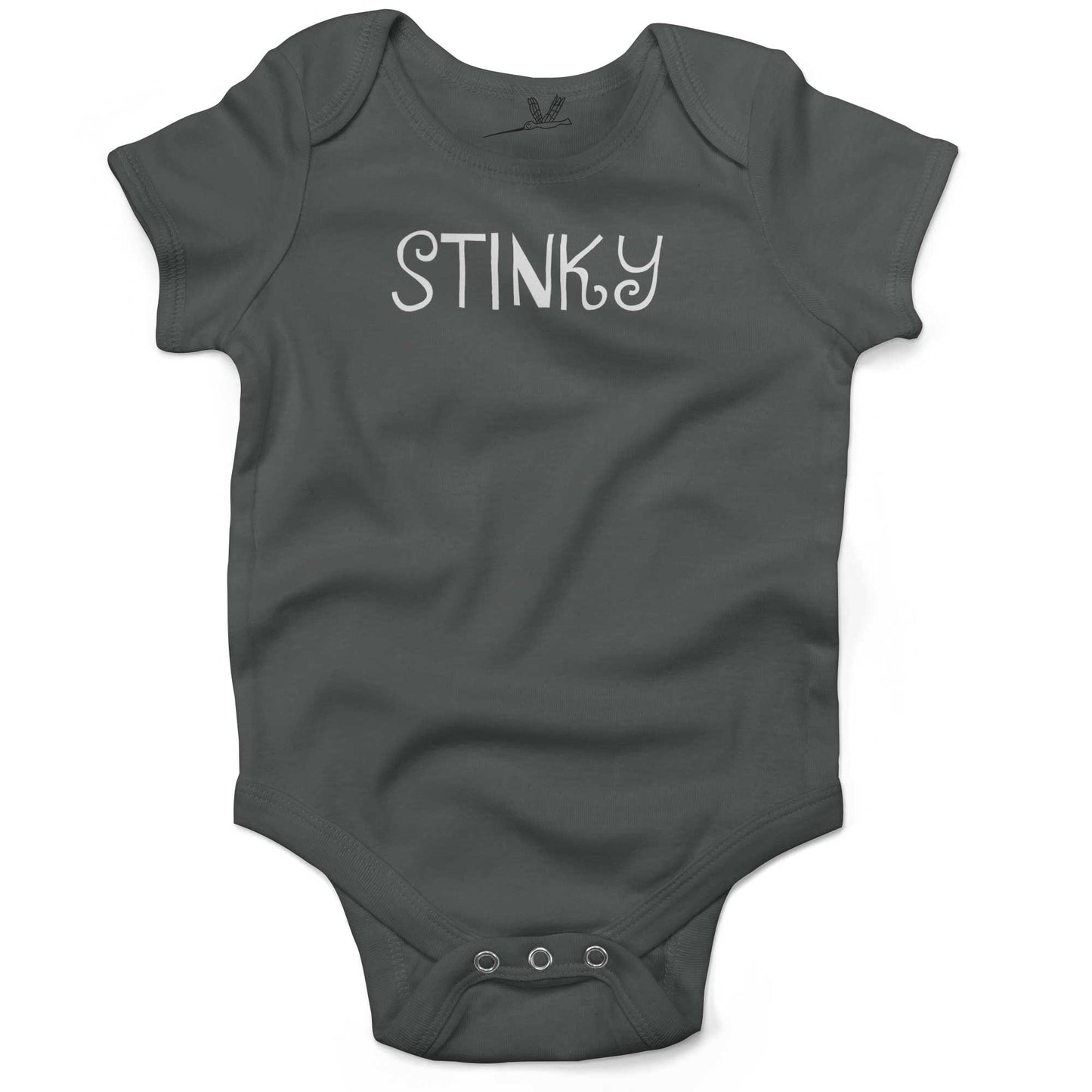 Stinky Infant Bodysuit or Raglan Baby Tee-Organic Asphalt-3-6 months