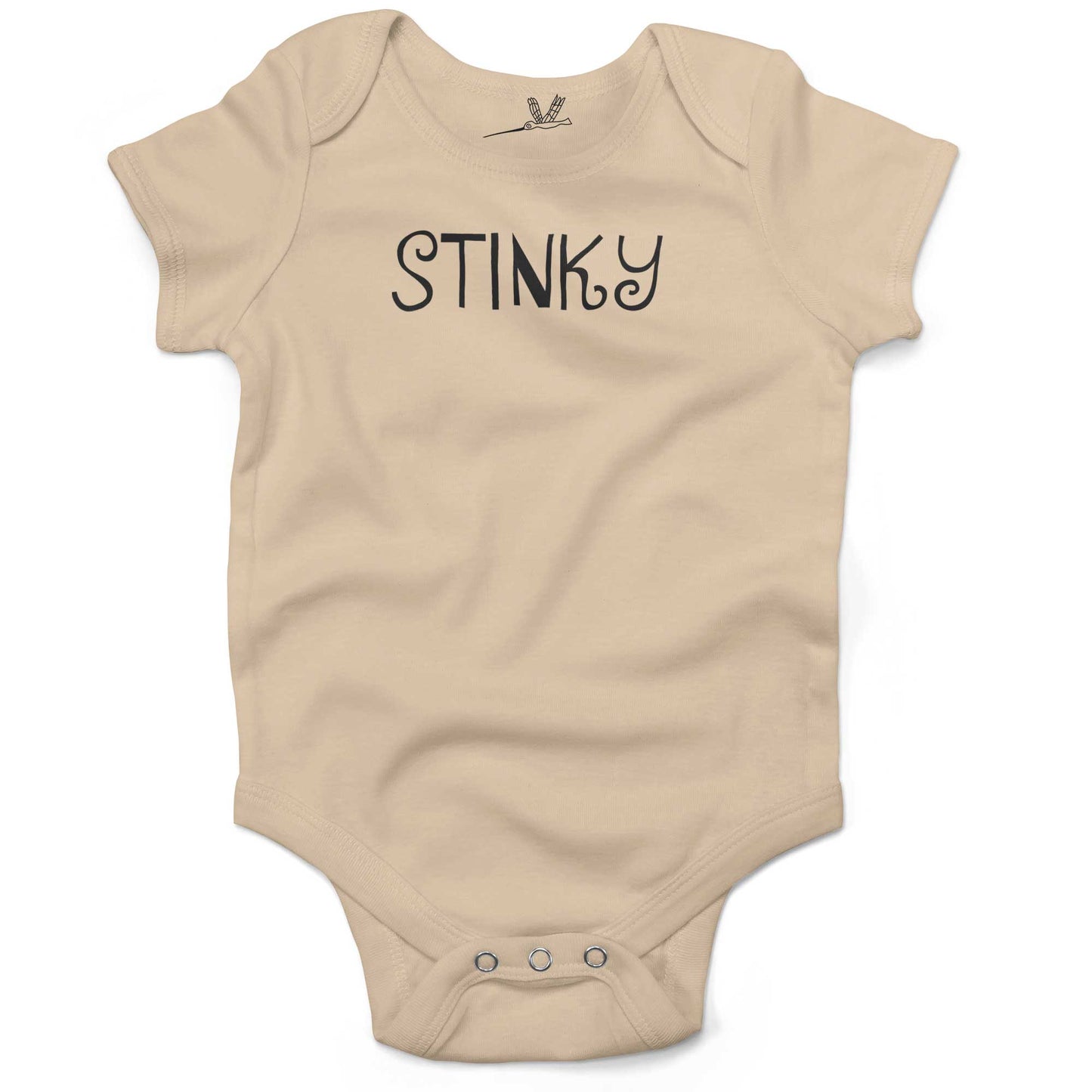 Stinky Infant Bodysuit or Raglan Baby Tee-Organic Natural-3-6 months