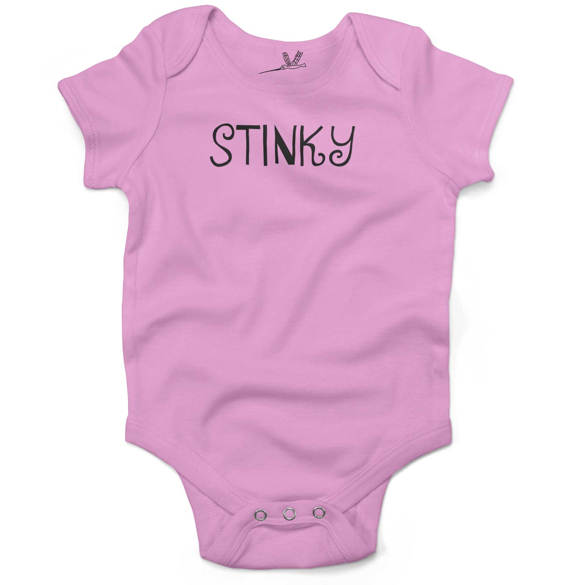 Stinky Infant Bodysuit or Raglan Baby Tee-Organic Pink-3-6 months