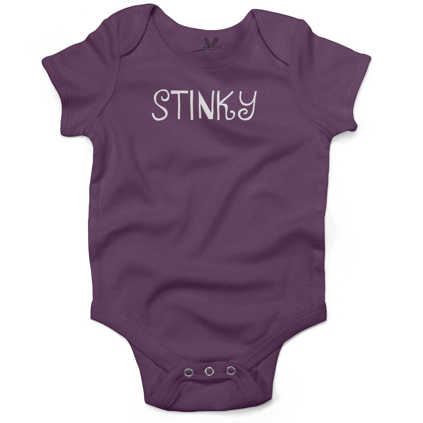 Stinky Infant Bodysuit or Raglan Baby Tee-Organic Purple-3-6 months