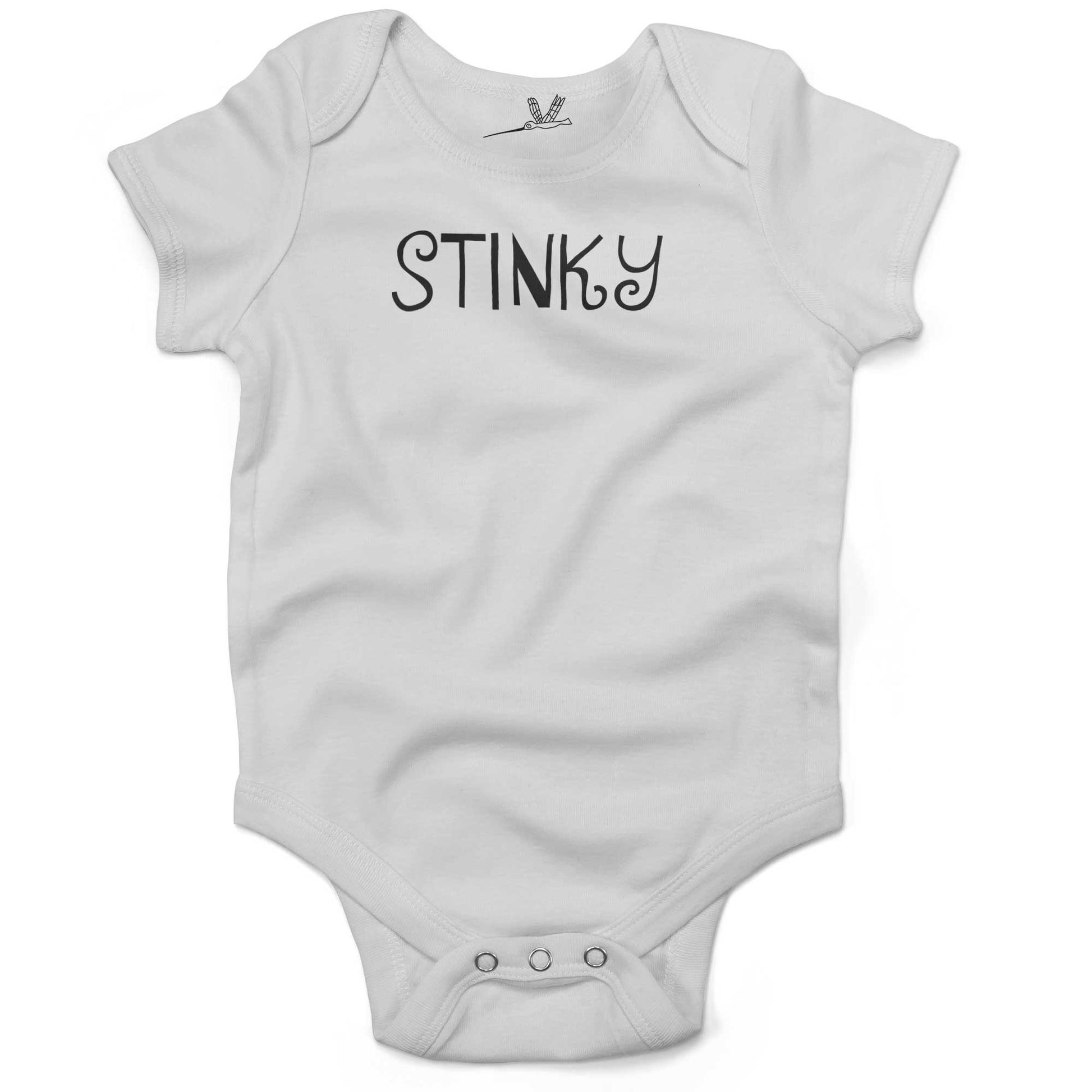 Stinky Infant Bodysuit or Raglan Baby Tee-White-3-6 months