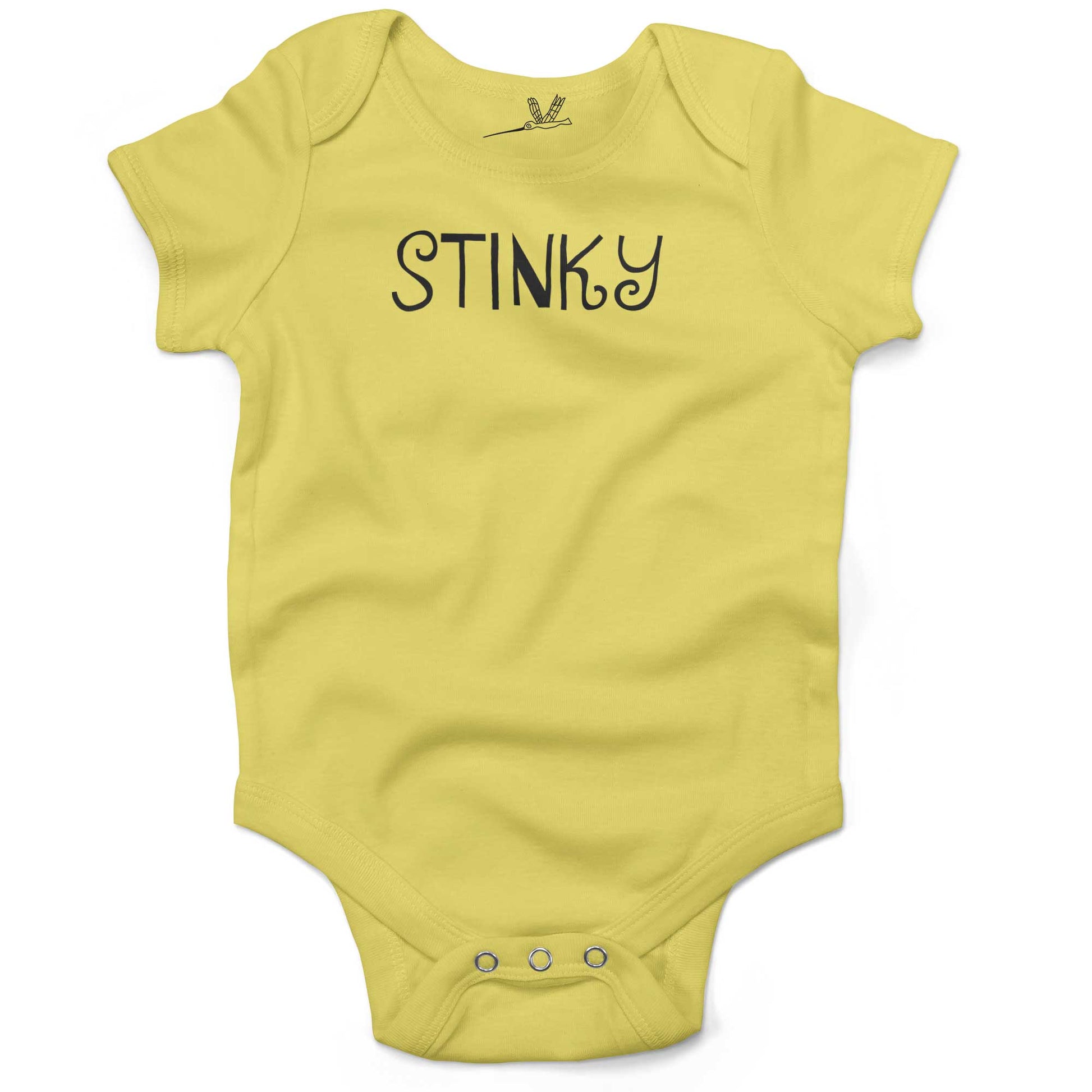 Stinky Infant Bodysuit or Raglan Baby Tee-Yellow-3-6 months