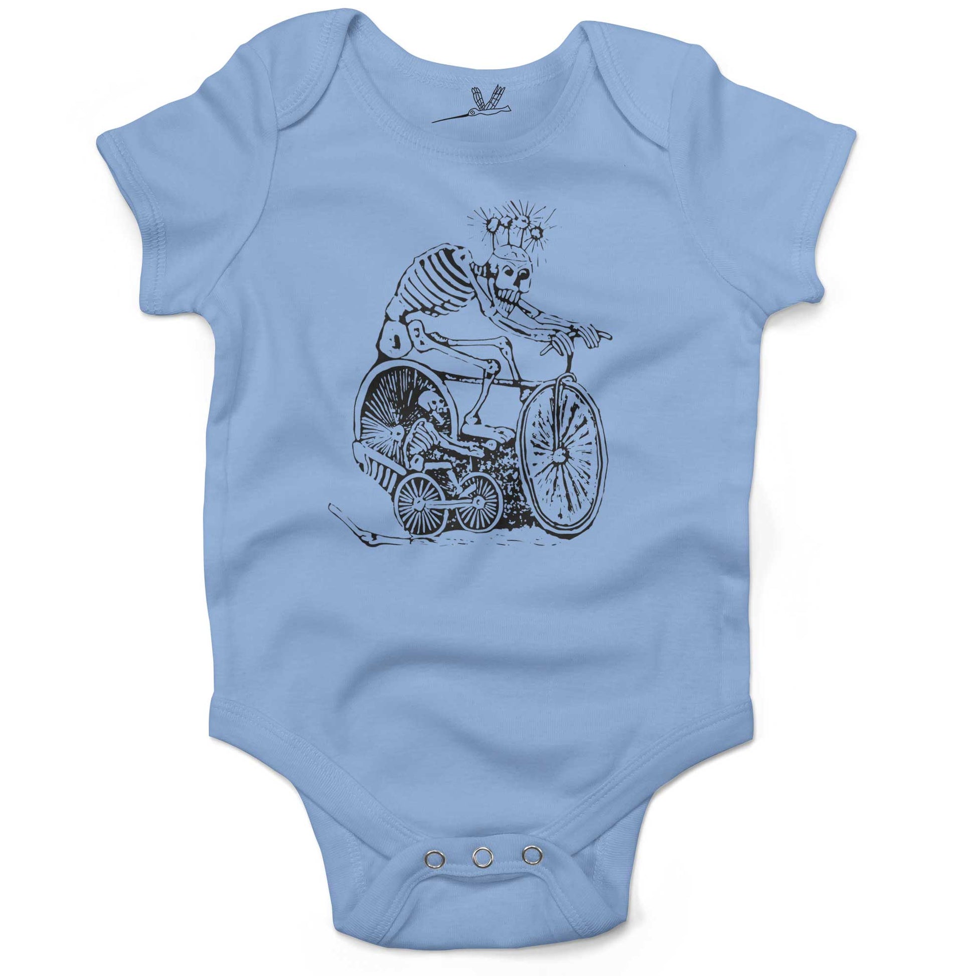 Day of the Dead Bikers Infant Bodysuit or Raglan Tee-Organic Baby Blue-3-6 months