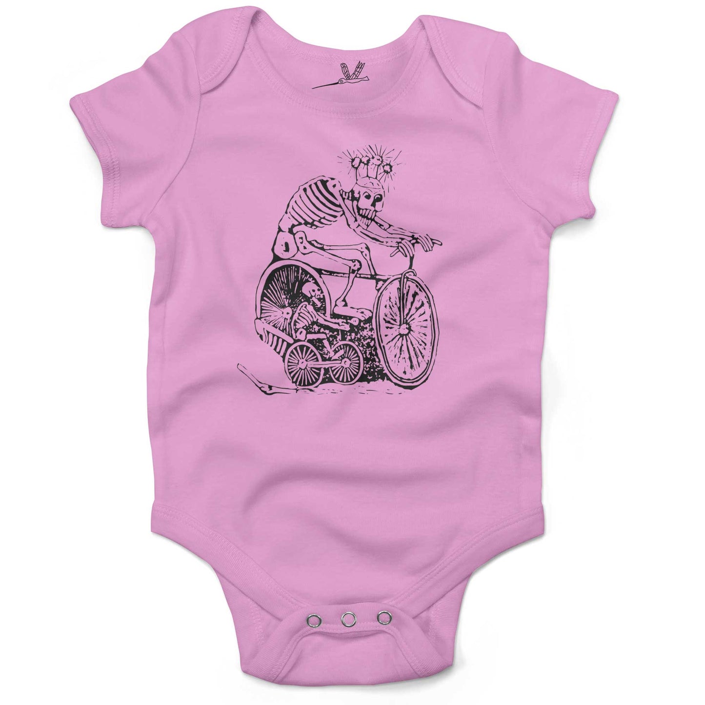 Day of the Dead Bikers Infant Bodysuit or Raglan Tee-Organic Pink-3-6 months