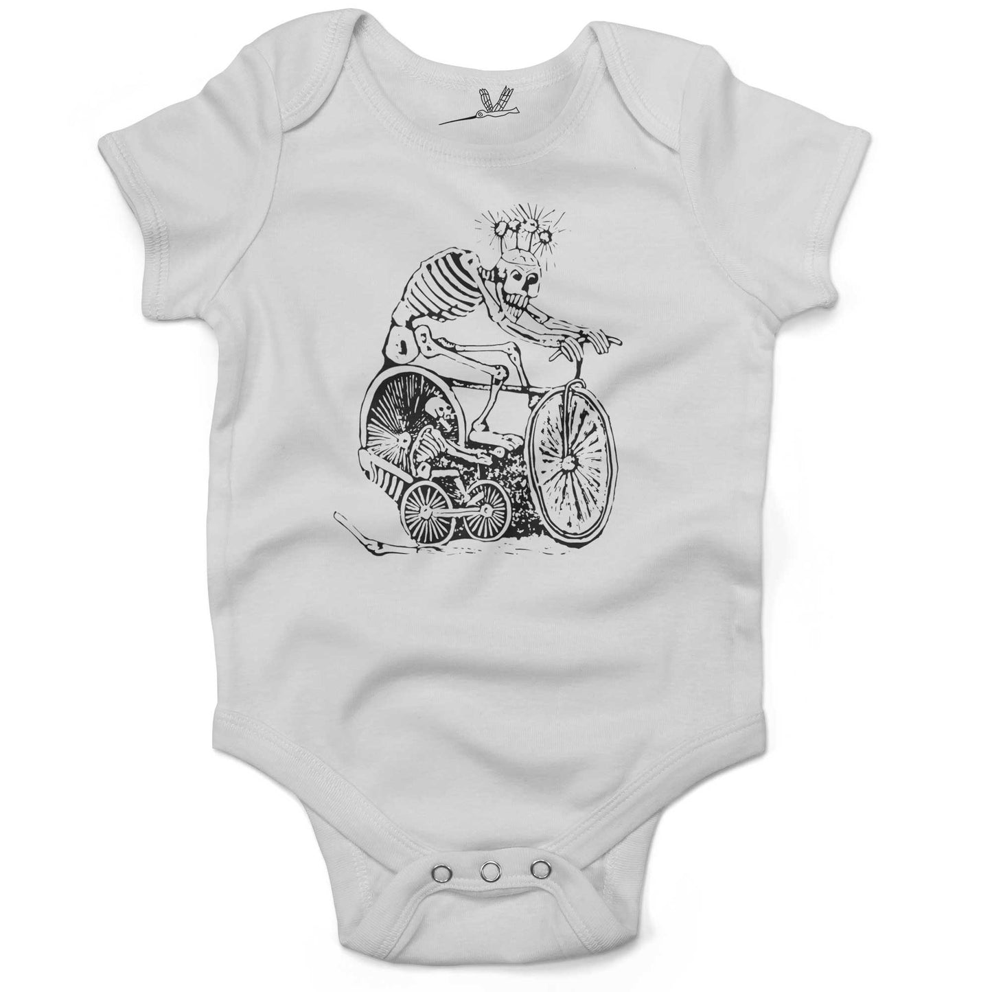 Day of the Dead Bikers Infant Bodysuit or Raglan Tee-White-3-6 months