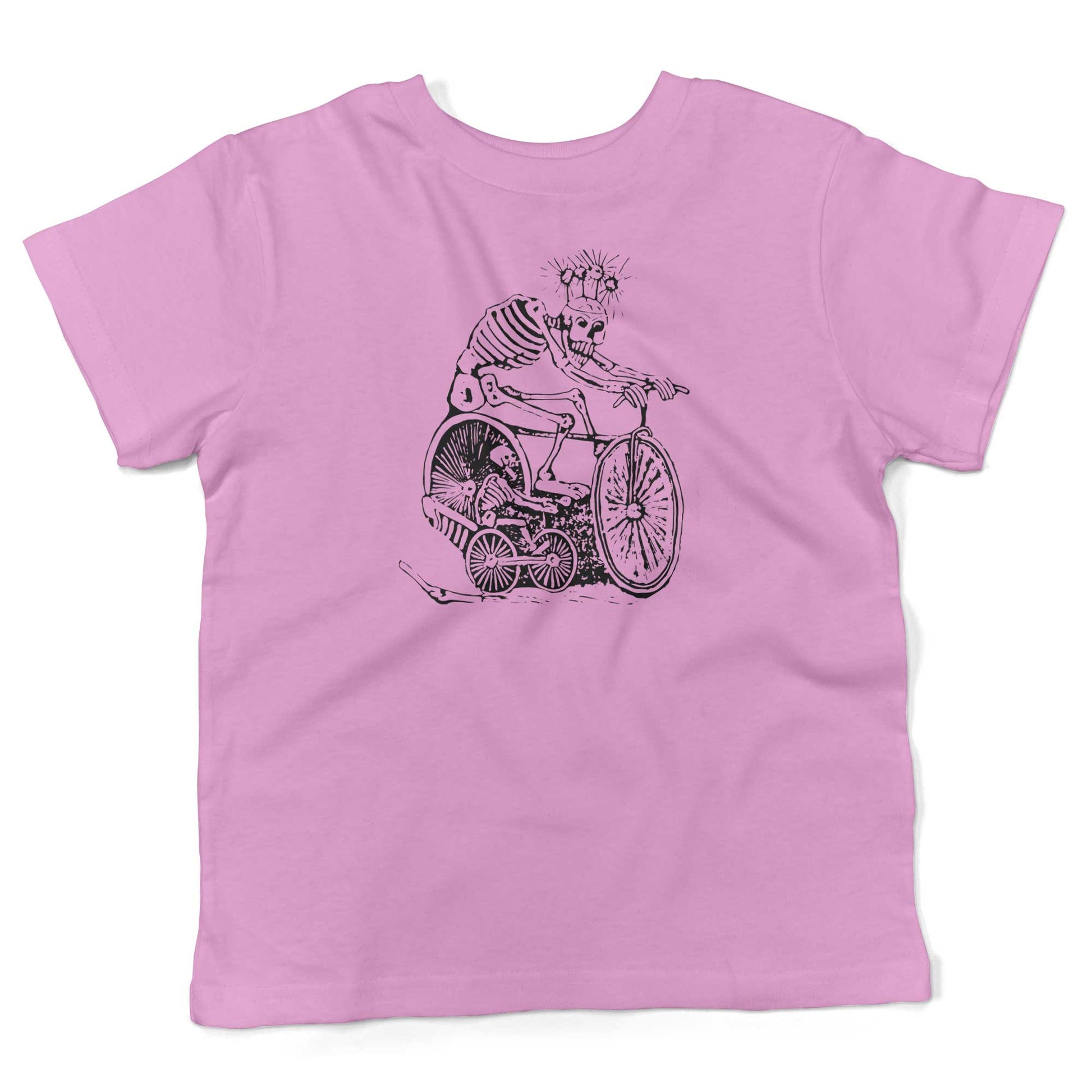 Day of the Dead Bikers Toddler Shirt-Organic Pink-2T
