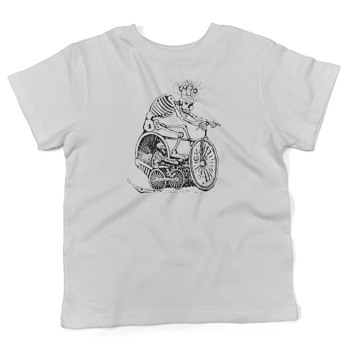 Day of the Dead Bikers Toddler Shirt-White-2T