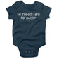 He Thinks He's My Daddy Infant Bodysuit or Raglan Tee-Organic Pacific Blue-3-6 months