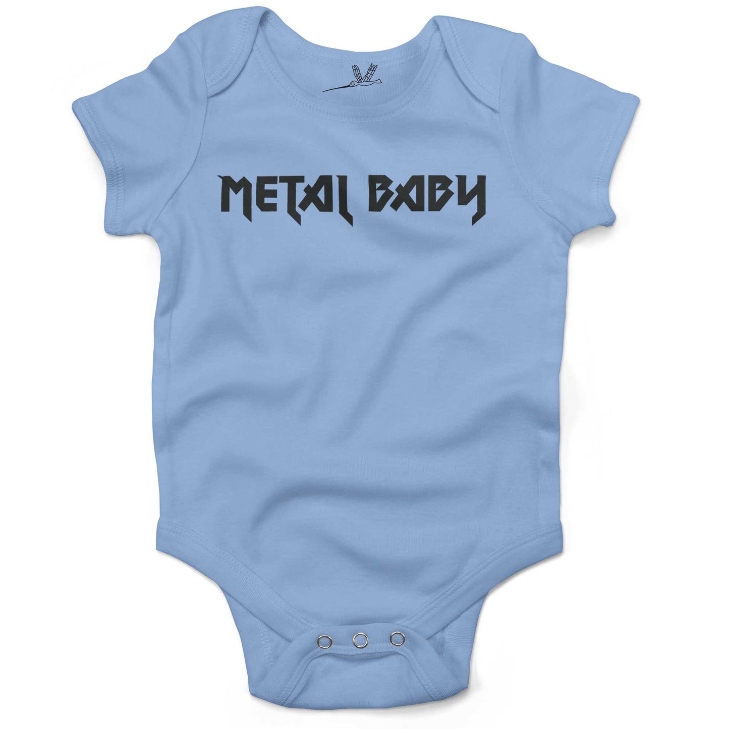 Metal Baby Infant Bodysuit or Raglan Baby Tee-Organic Baby Blue-3-6 months