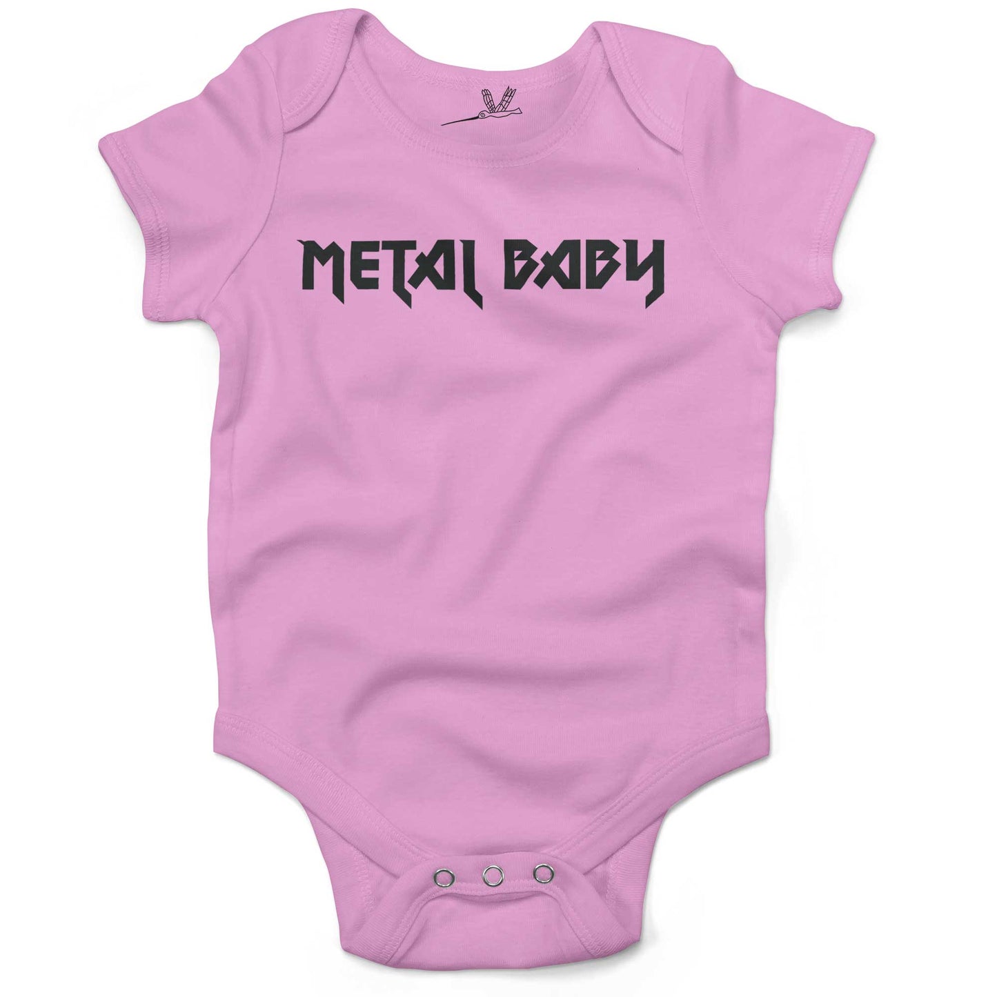 Metal Baby Infant Bodysuit or Raglan Baby Tee-Organic Pink-3-6 months