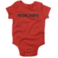 Metal Baby Infant Bodysuit or Raglan Baby Tee-Organic Red-3-6 months