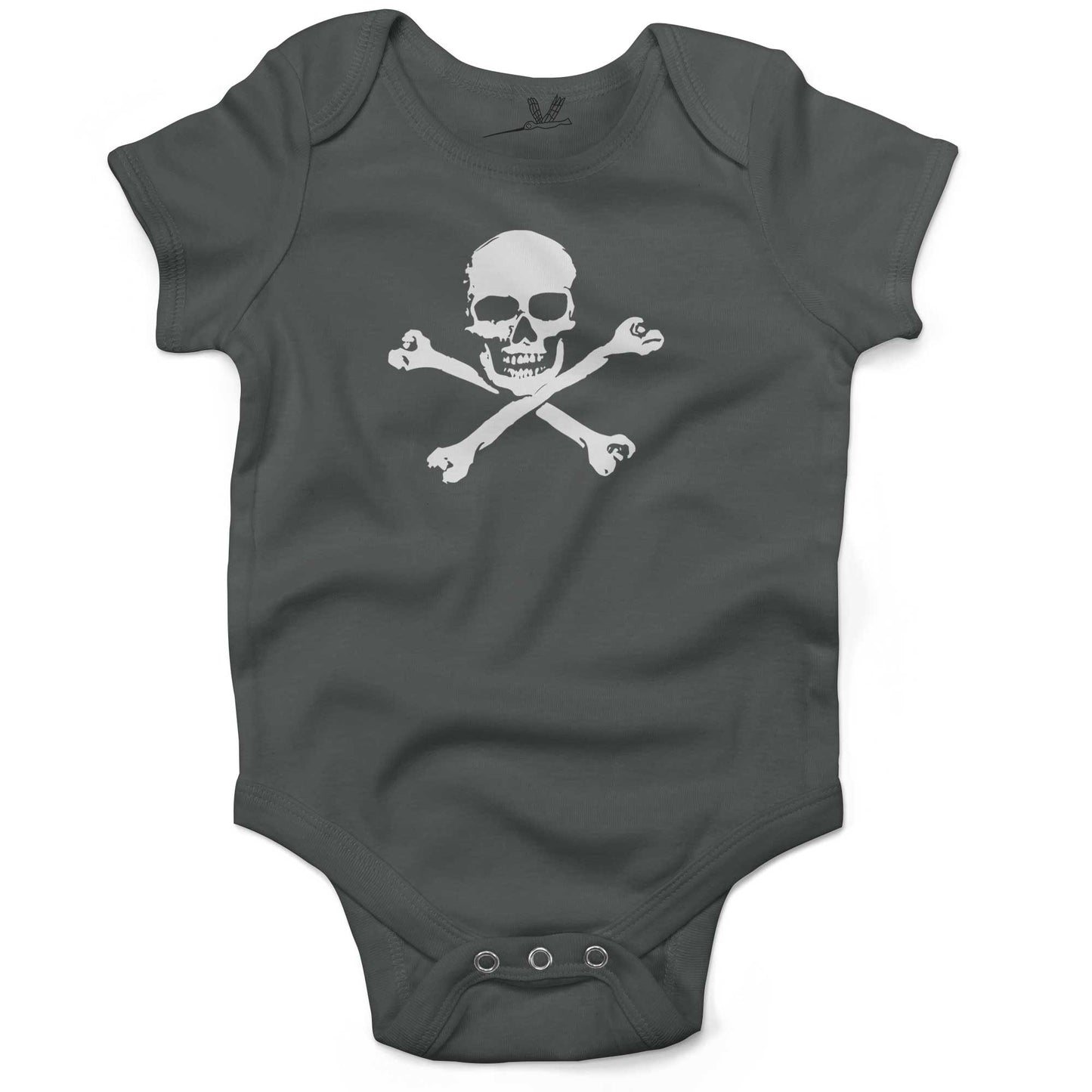 Skull Infant Bodysuit or Raglan Tee-Organic Asphalt-3-6 months