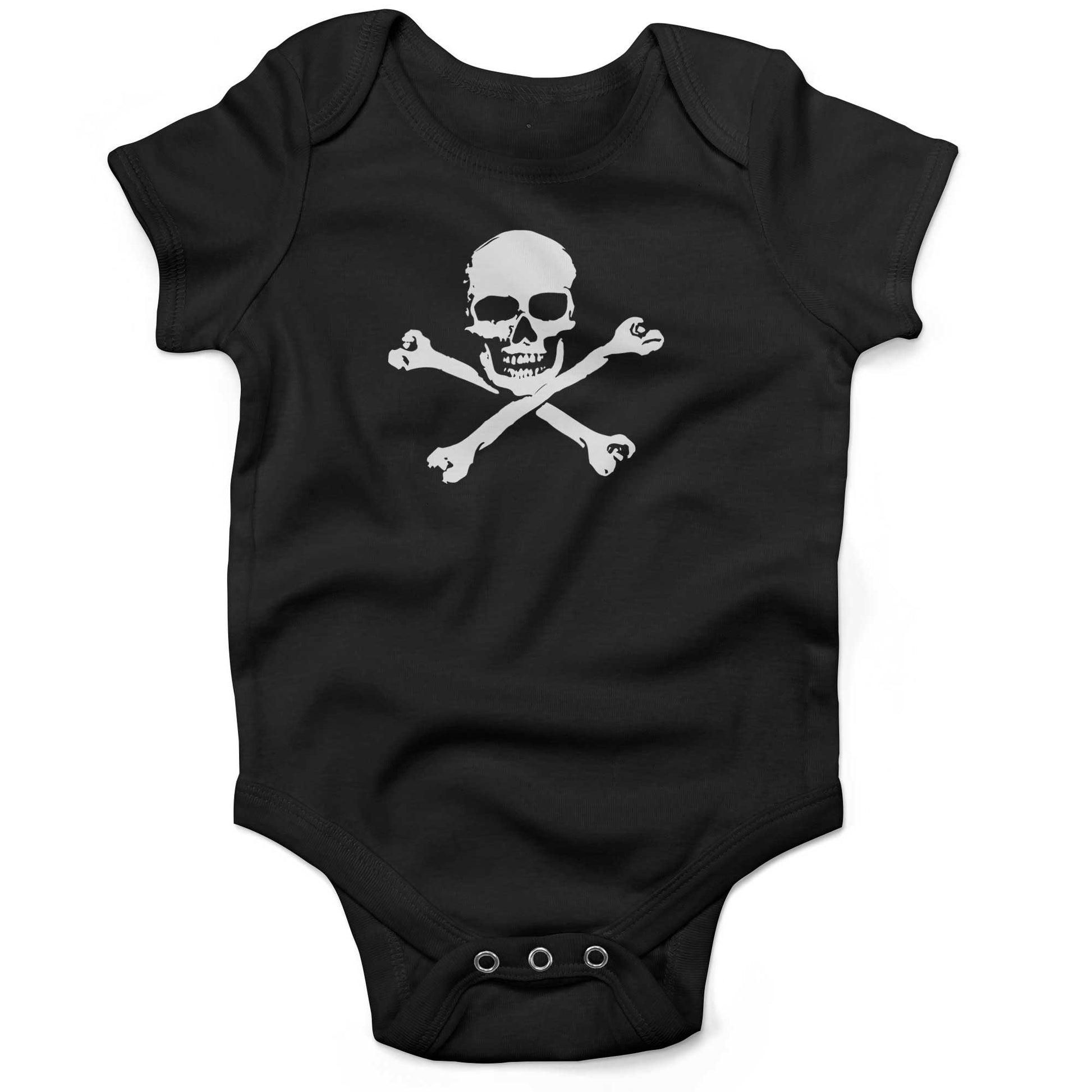 Skull Infant Bodysuit or Raglan Tee-Organic Black-3-6 months