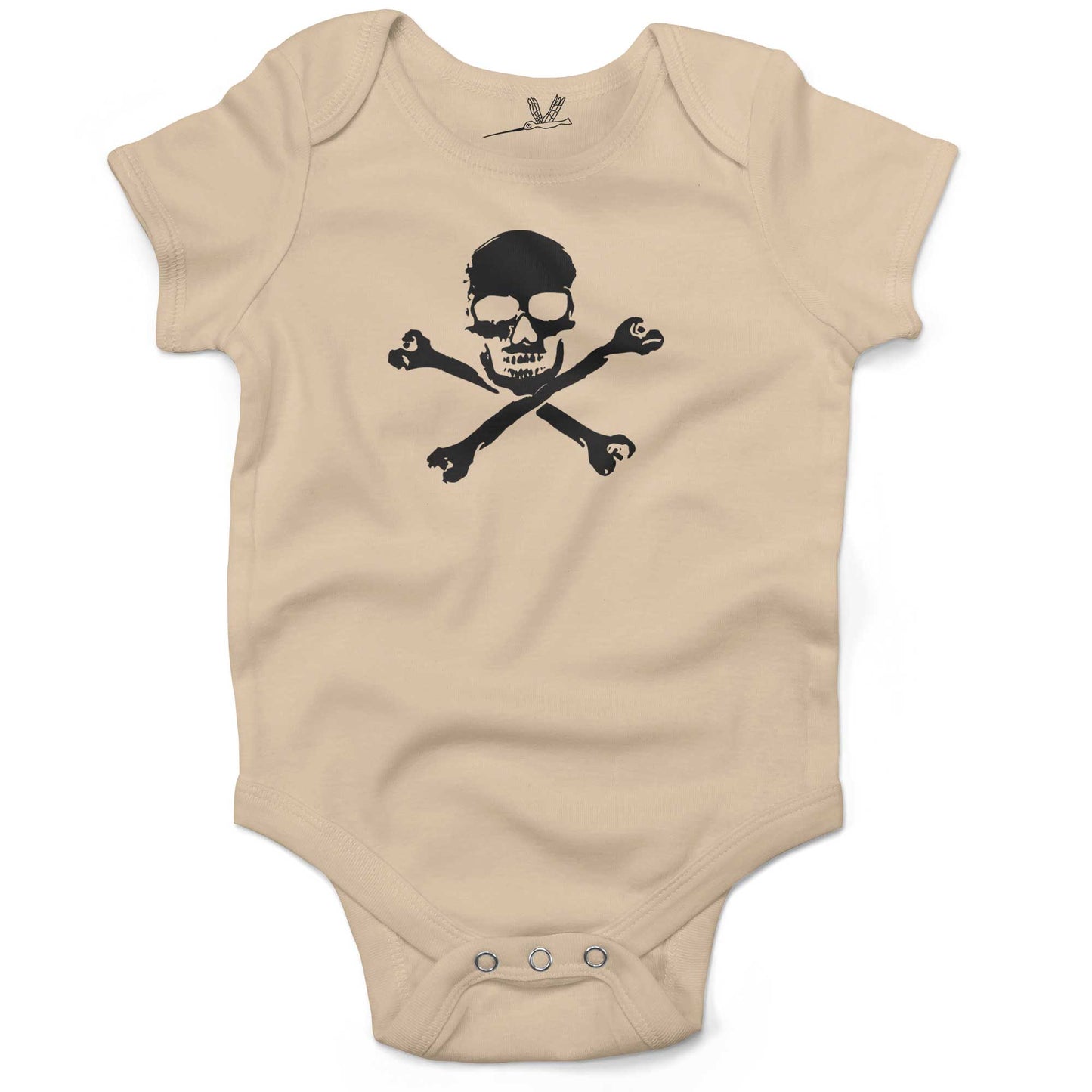 Skull Infant Bodysuit or Raglan Tee-Organic Natural-3-6 months