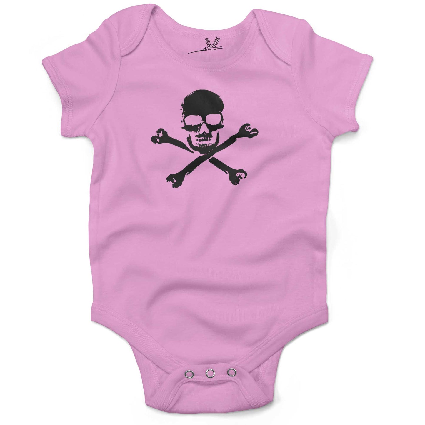 Skull Infant Bodysuit or Raglan Tee-Organic Pink-3-6 months