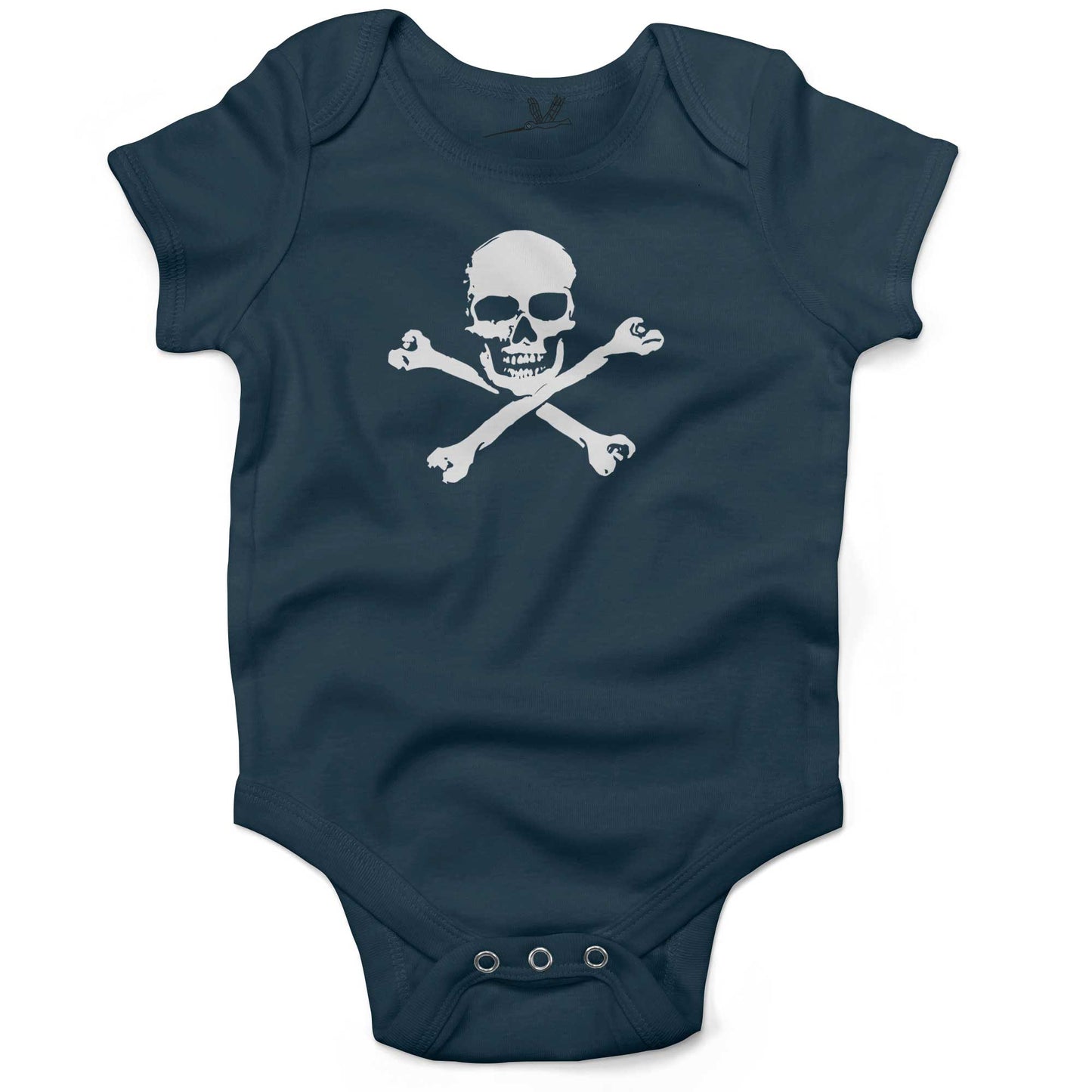 Skull Infant Bodysuit or Raglan Tee-Organic Pacific Blue-3-6 months
