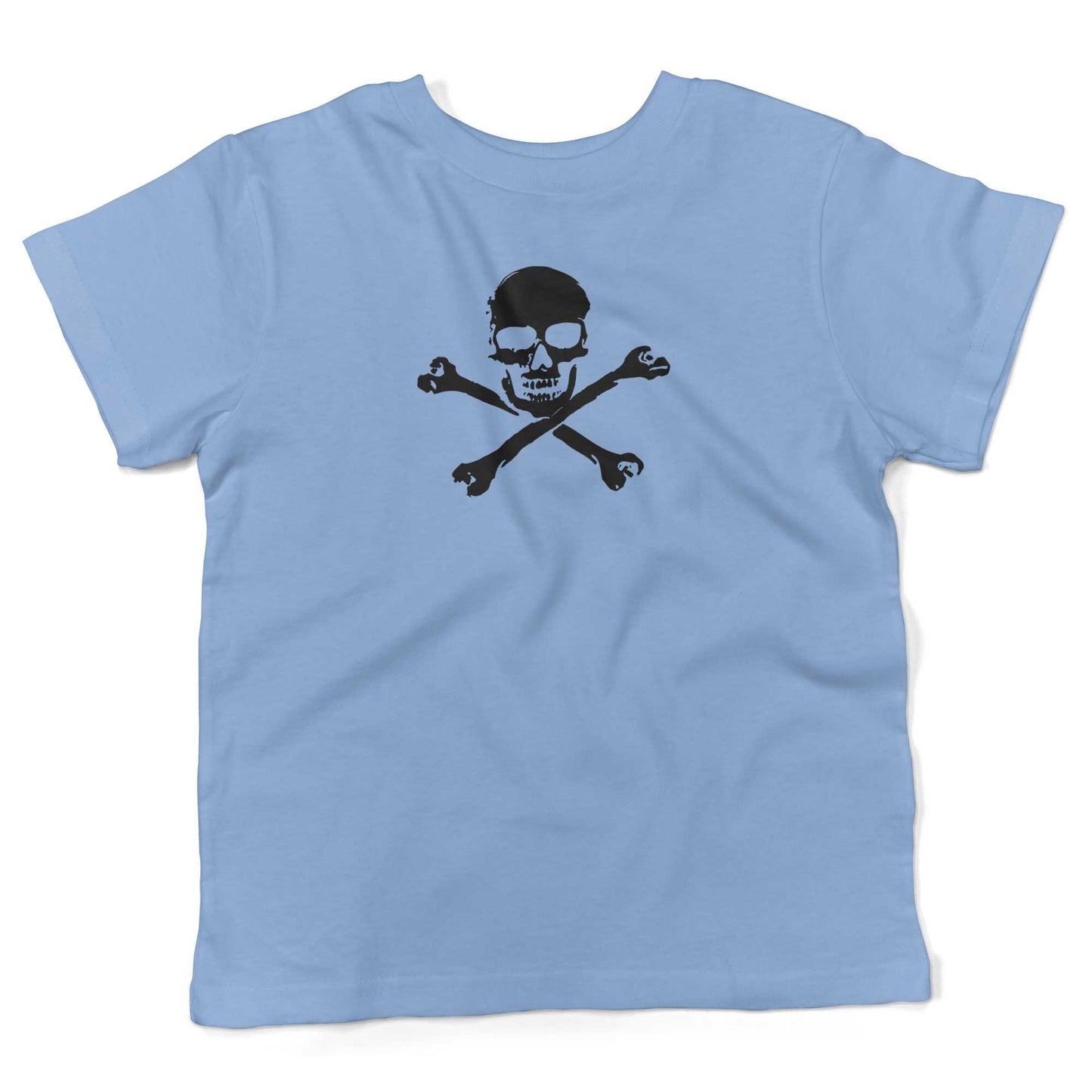 Skull And Crossbones Toddler Shirt-Organic Baby Blue-2T