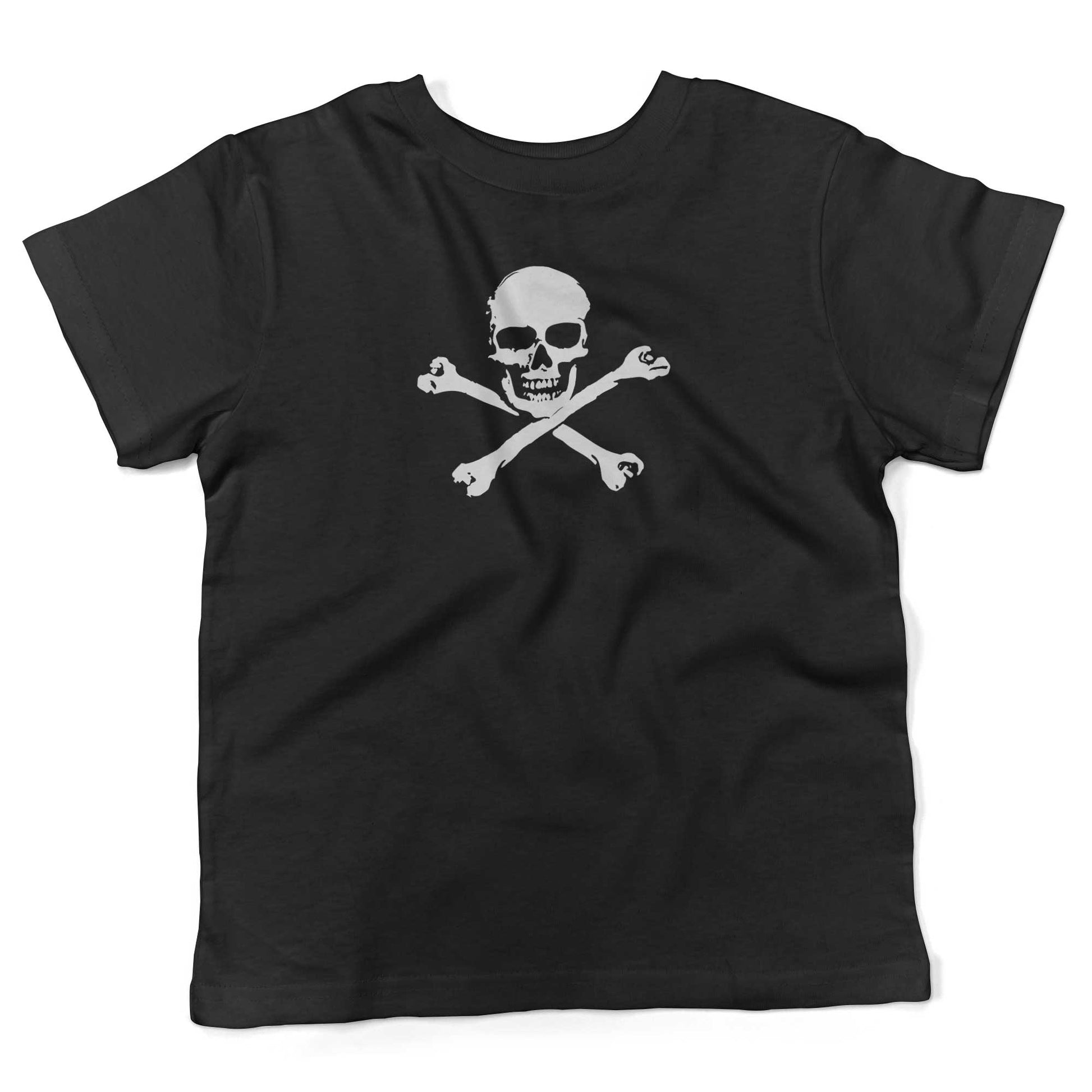 Skull And Crossbones Toddler Shirt-Organic Black-2T