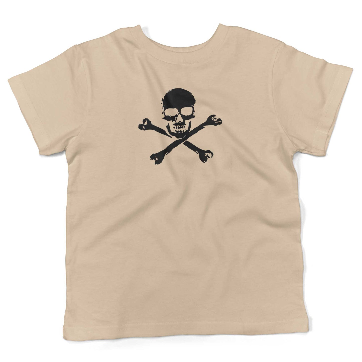 Skull And Crossbones Toddler Shirt-Organic Natural-2T