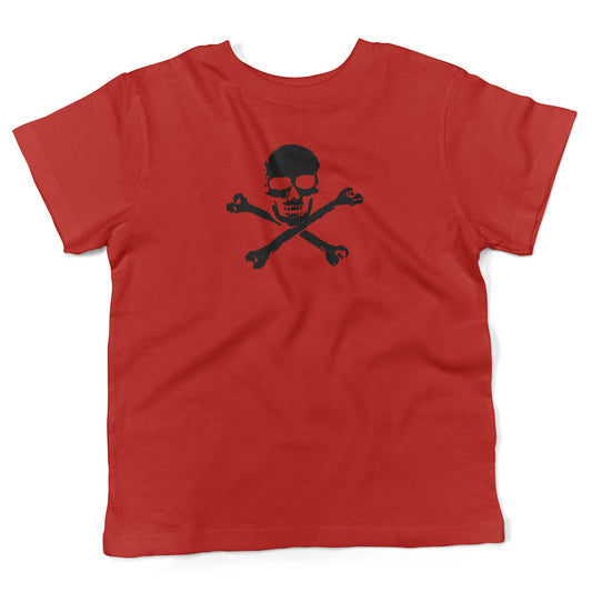 Skull And Crossbones Toddler Shirt-Red-2T
