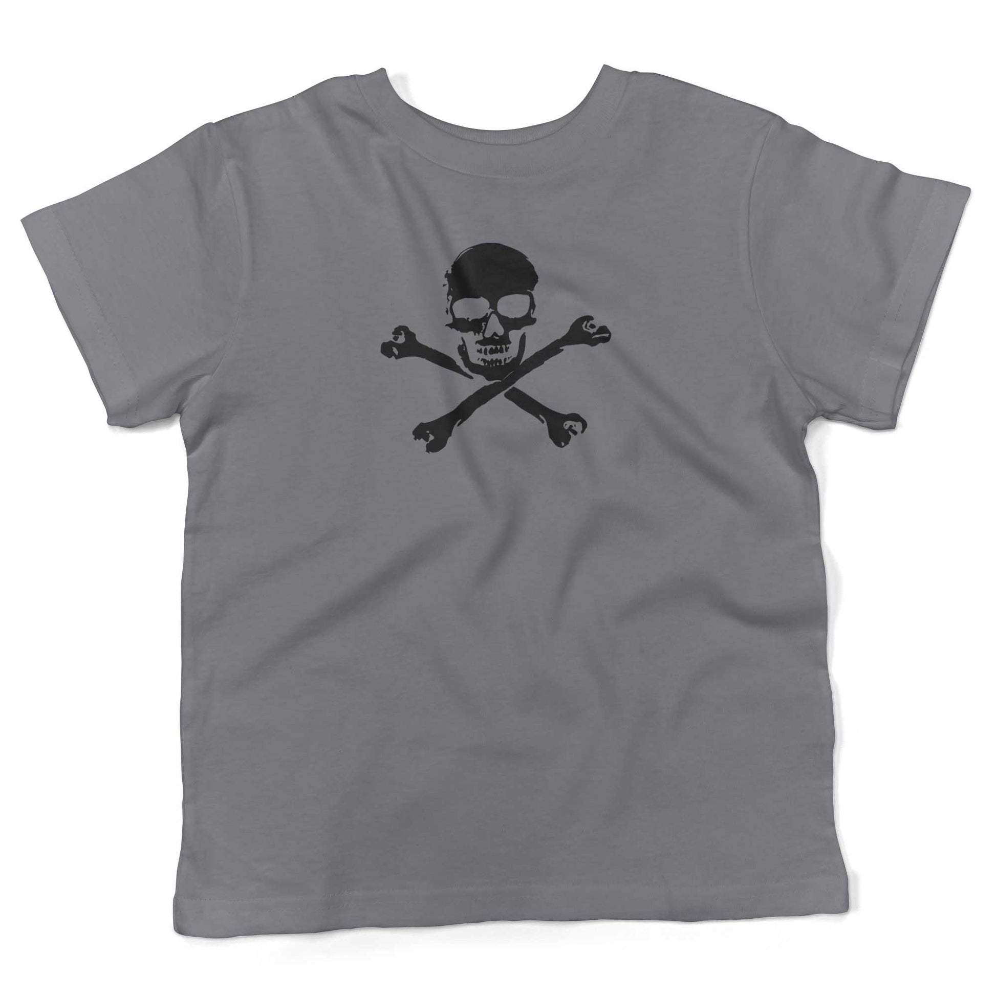 Skull And Crossbones Toddler Shirt-Slate-2T