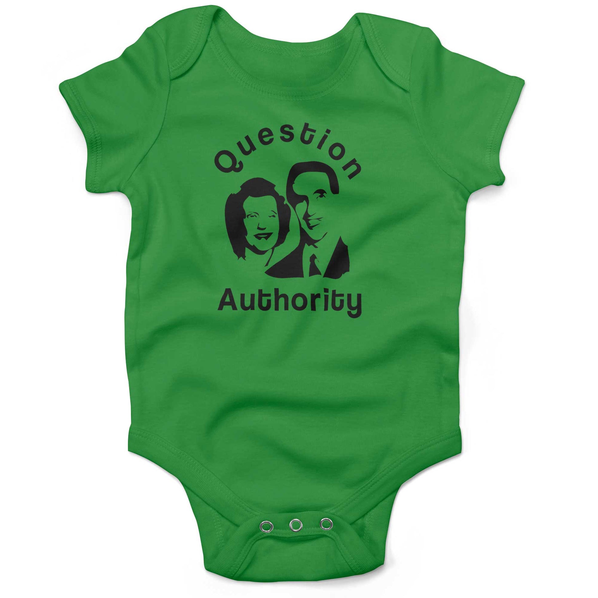 Question Authority Infant Bodysuit or Raglan Tee-Grass Green-3-6 months