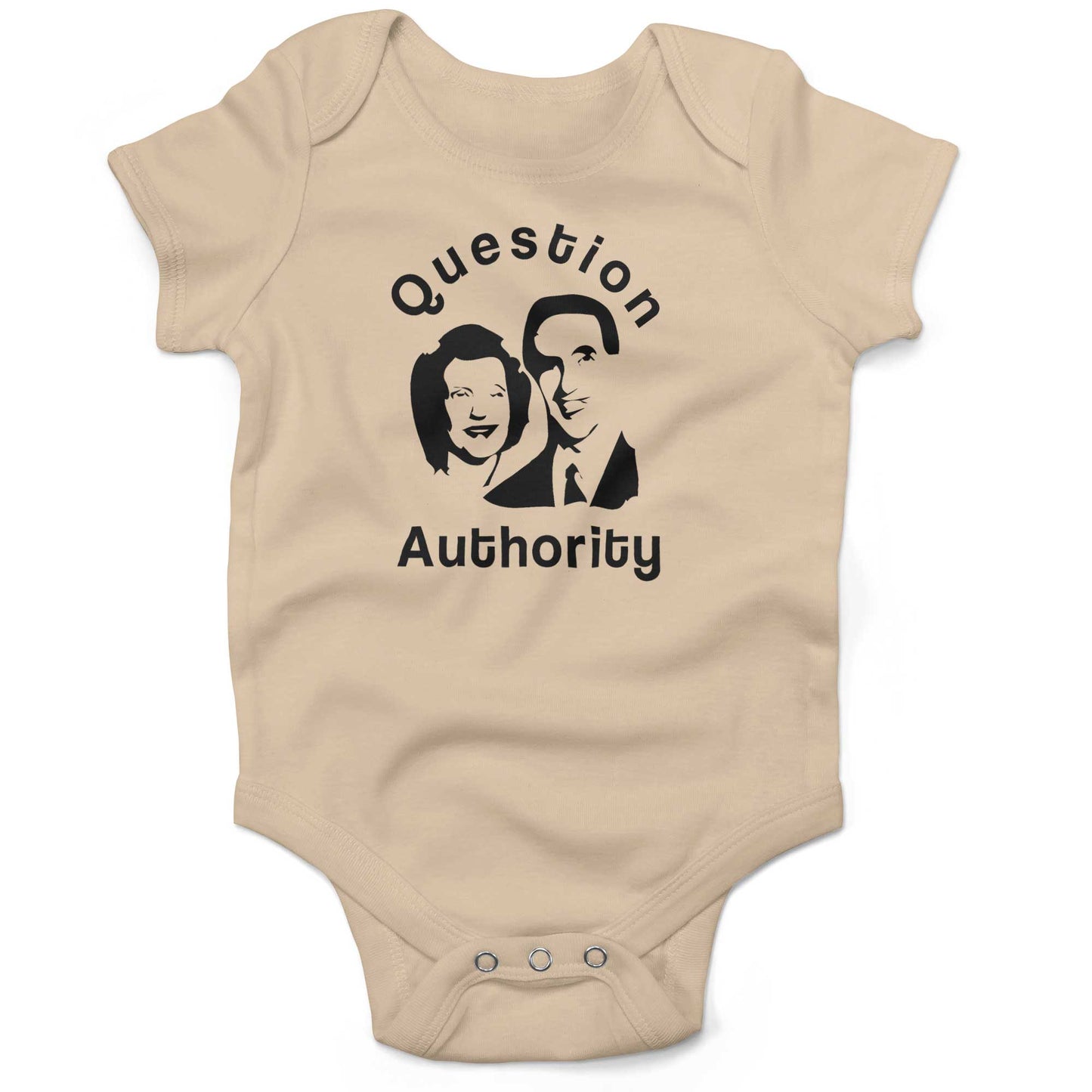 Question Authority Infant Bodysuit or Raglan Tee-Organic Natural-3-6 months