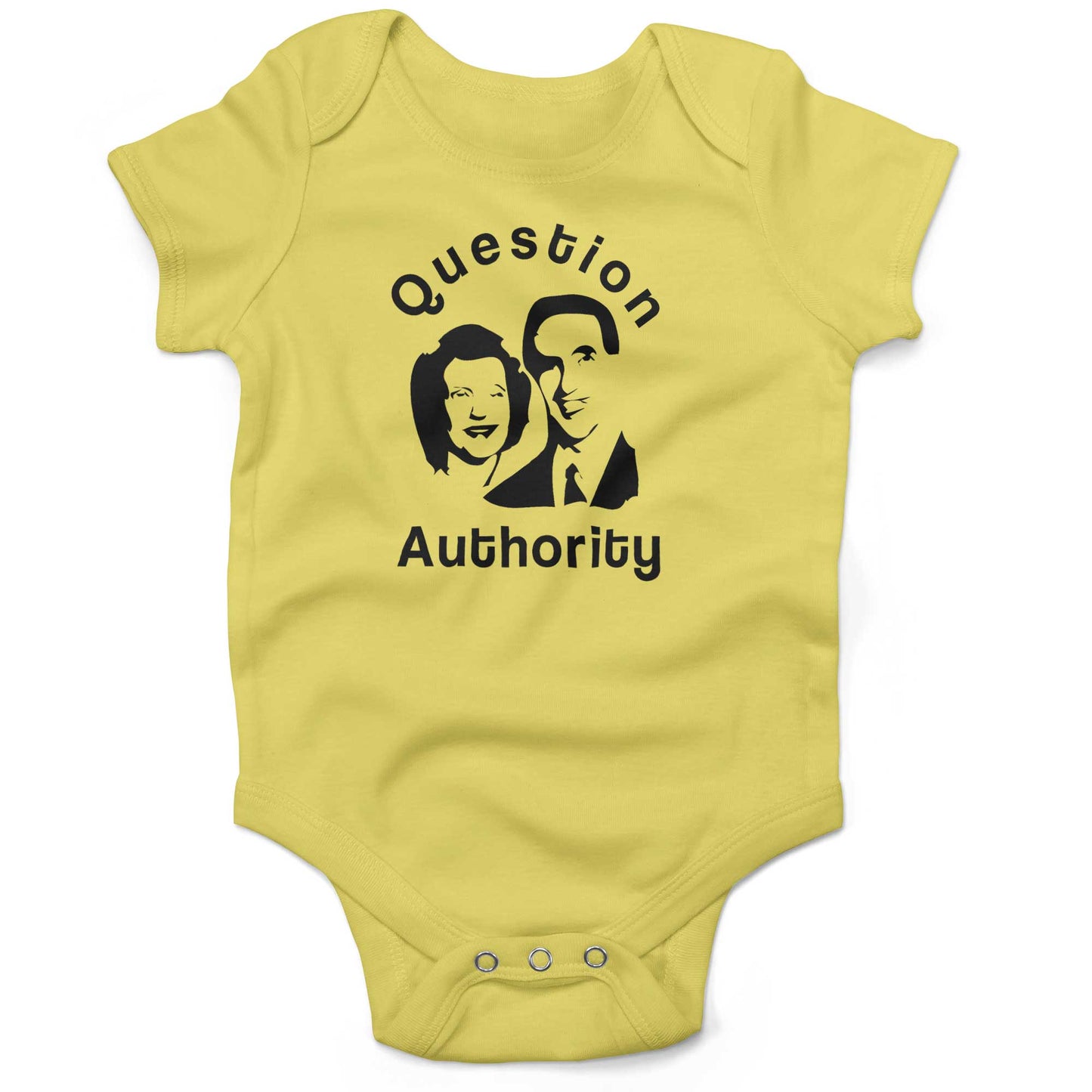 Question Authority Infant Bodysuit or Raglan Tee-Yellow-3-6 months