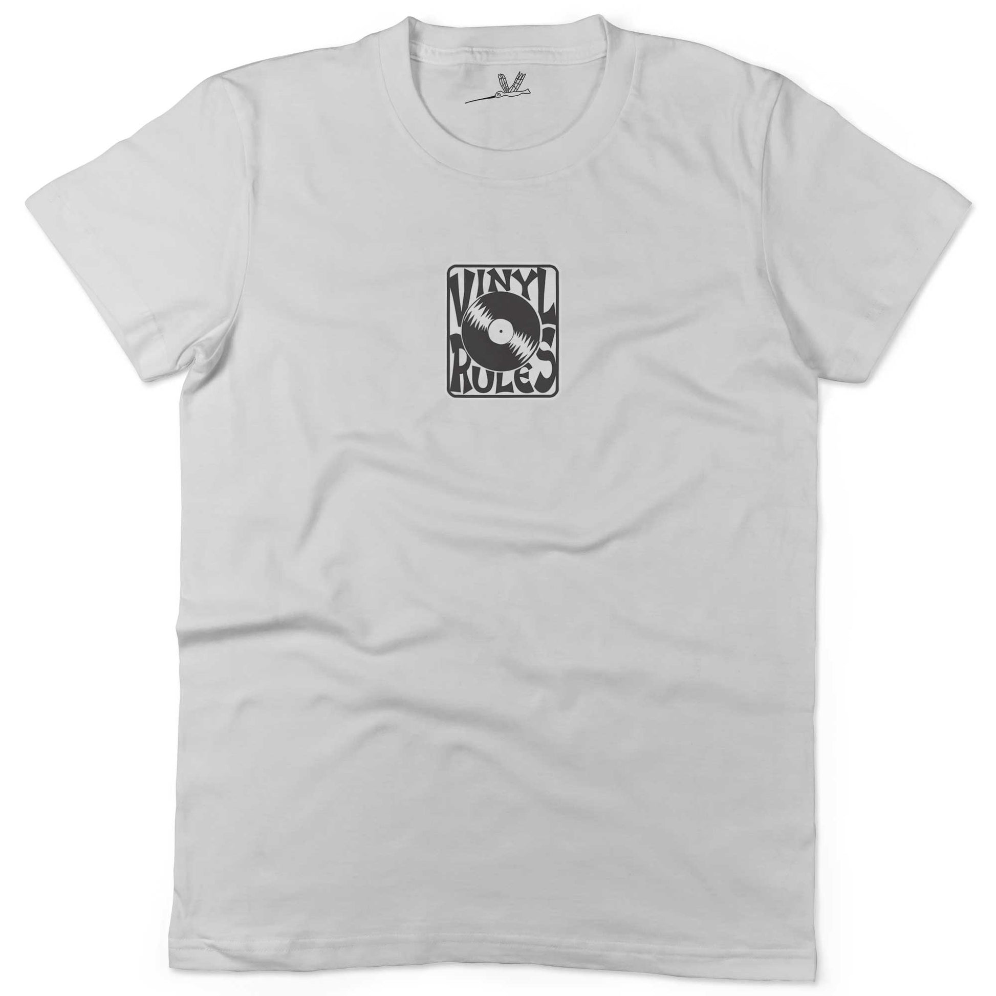Vinyl Rules Unisex Or Women's Cotton T-shirt-White-Woman